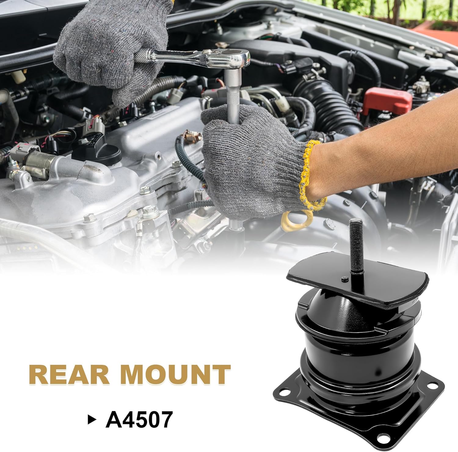 PartsFlow Engine Motor Mount 5PCS Transmission Mount Kit Compatible with Honda Accord 3.0L 1998-2002 for Acura TL 3.2L 1999-2003 Trans Motor Mount Replace A4507 A6552 A6579 A6582 A6592