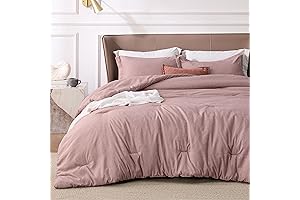 Bedsure Queen Comforter Set: The Gentle Hues of Dusty Rose for a Serene Sleep