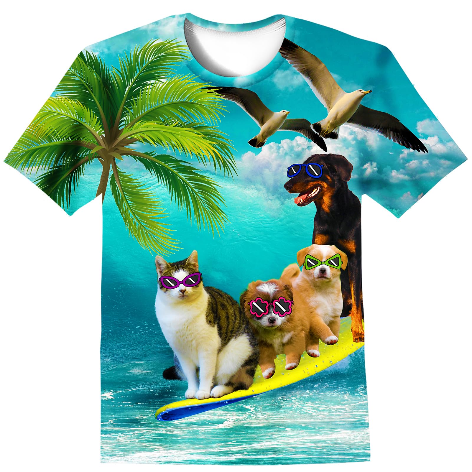 LAIDIPAS Boys Girls 3D Graphic T-Shirt Short Sleeve Tops Tees 6-16 Years