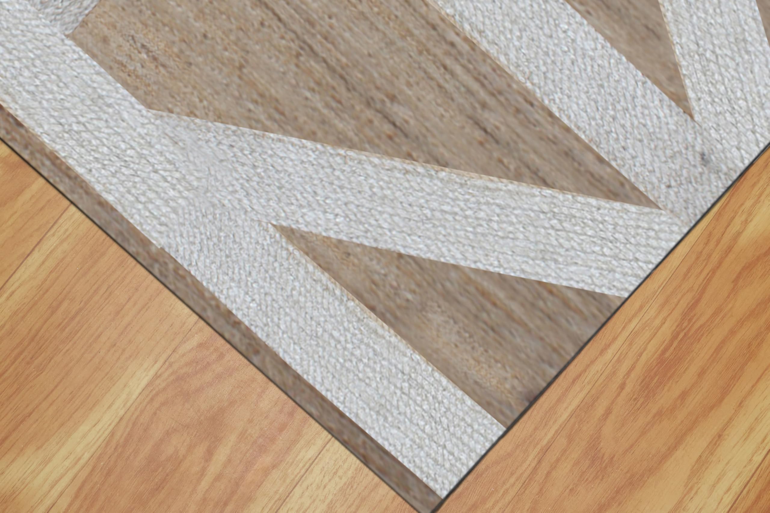 Tapis carré en jute tressé à la main de qualité supérieure, idéal pour les zones très fréquentées dans la chambre, le salon, la cuisine, etc. - Tapis d'extérieur et de terrasse - 3 pièces -