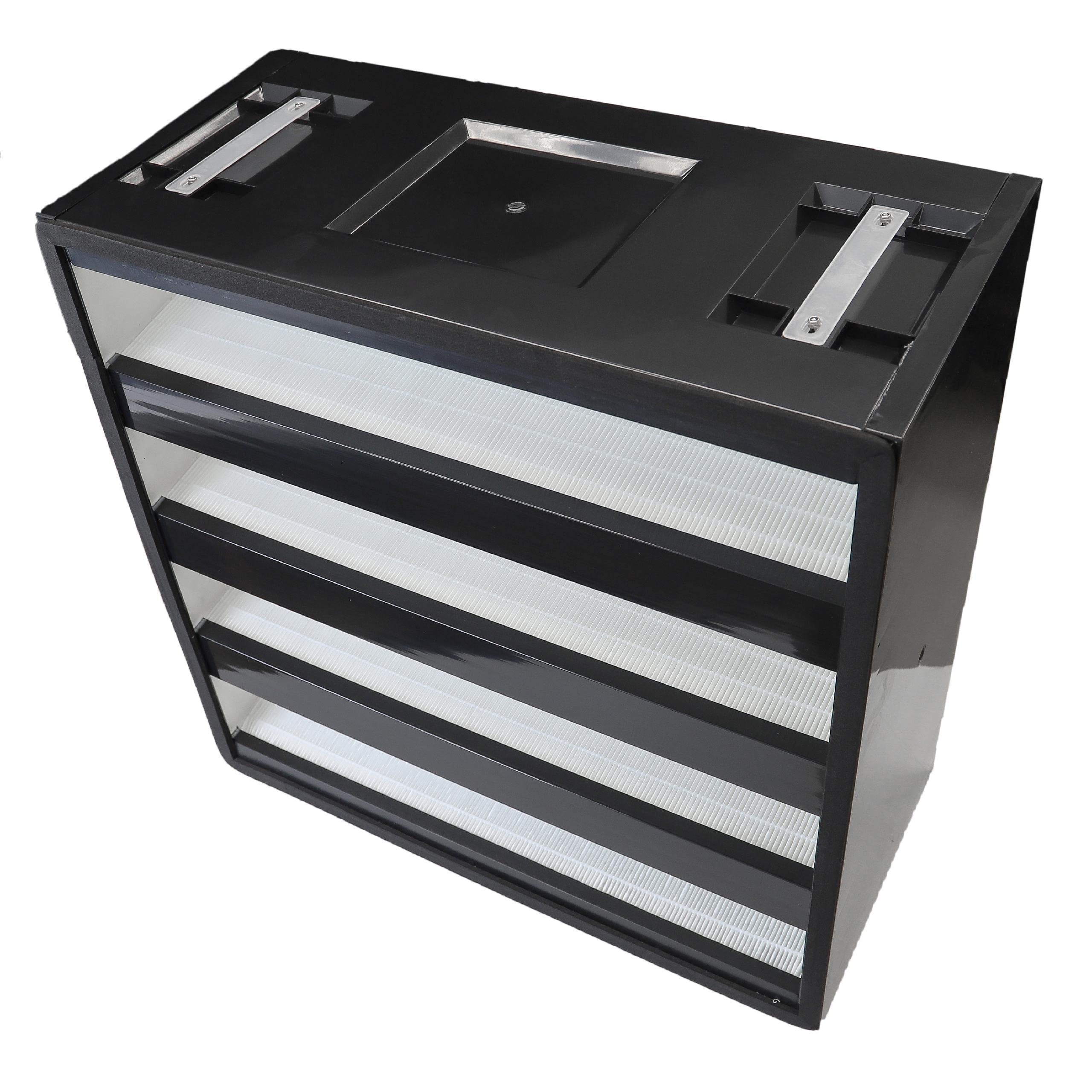 vhbw Filtro materias en suspensión H14 para sistemas aire acondicionado y ventilación - Filtro HEPA, fibra de vidrio/plástico, negro/blanco
