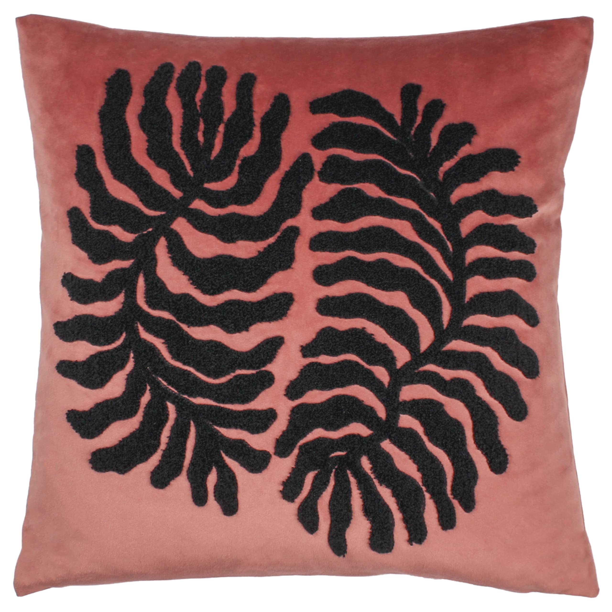 Furn Maldive Botanical Velvet Tufted Cushion in Rose Gold | Size: 45cm x 45cm