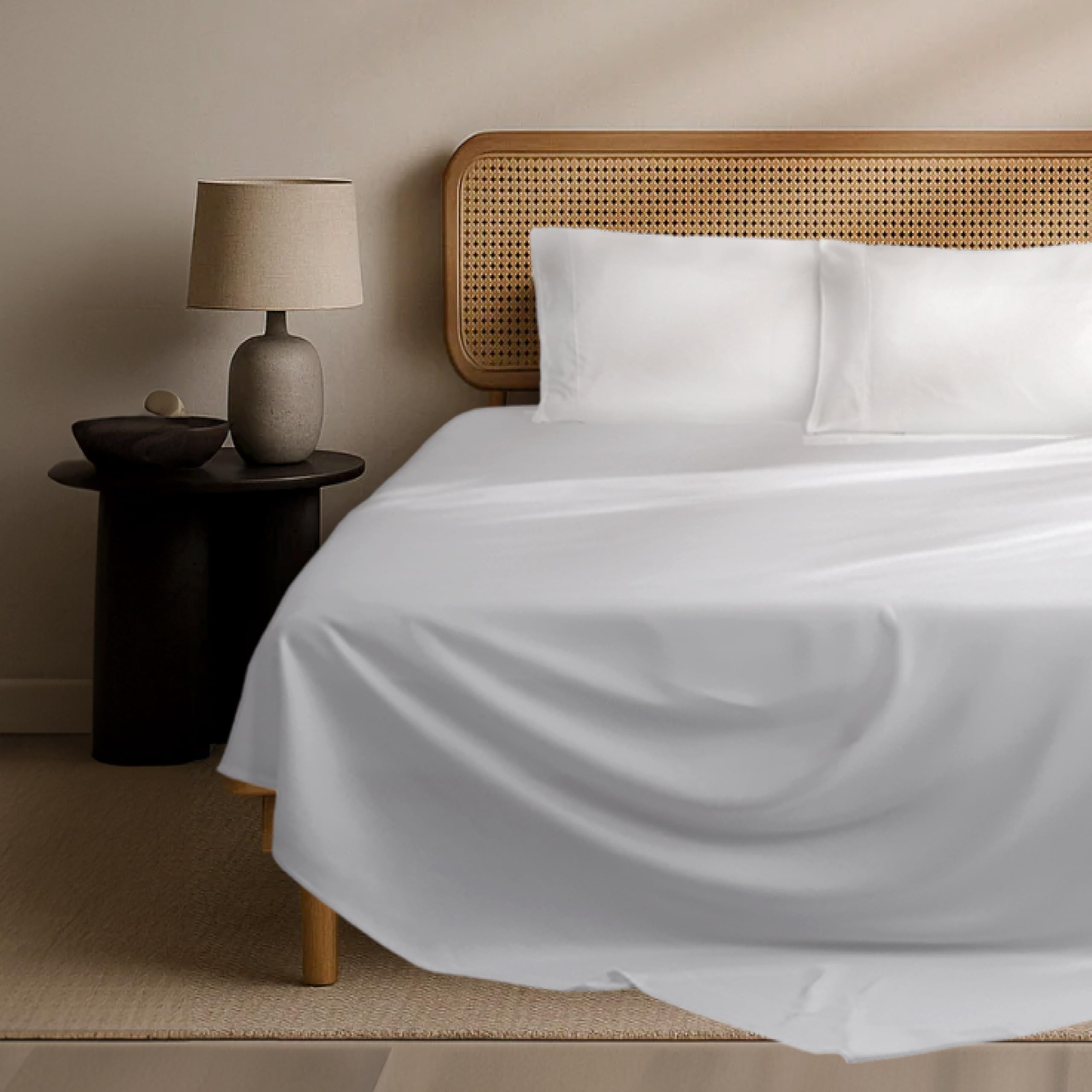 EPITEX Solid 4 Piece Queen Sheet Set - Viscose Derived from Bamboo 1400 Thread Count Breathable and Cooling