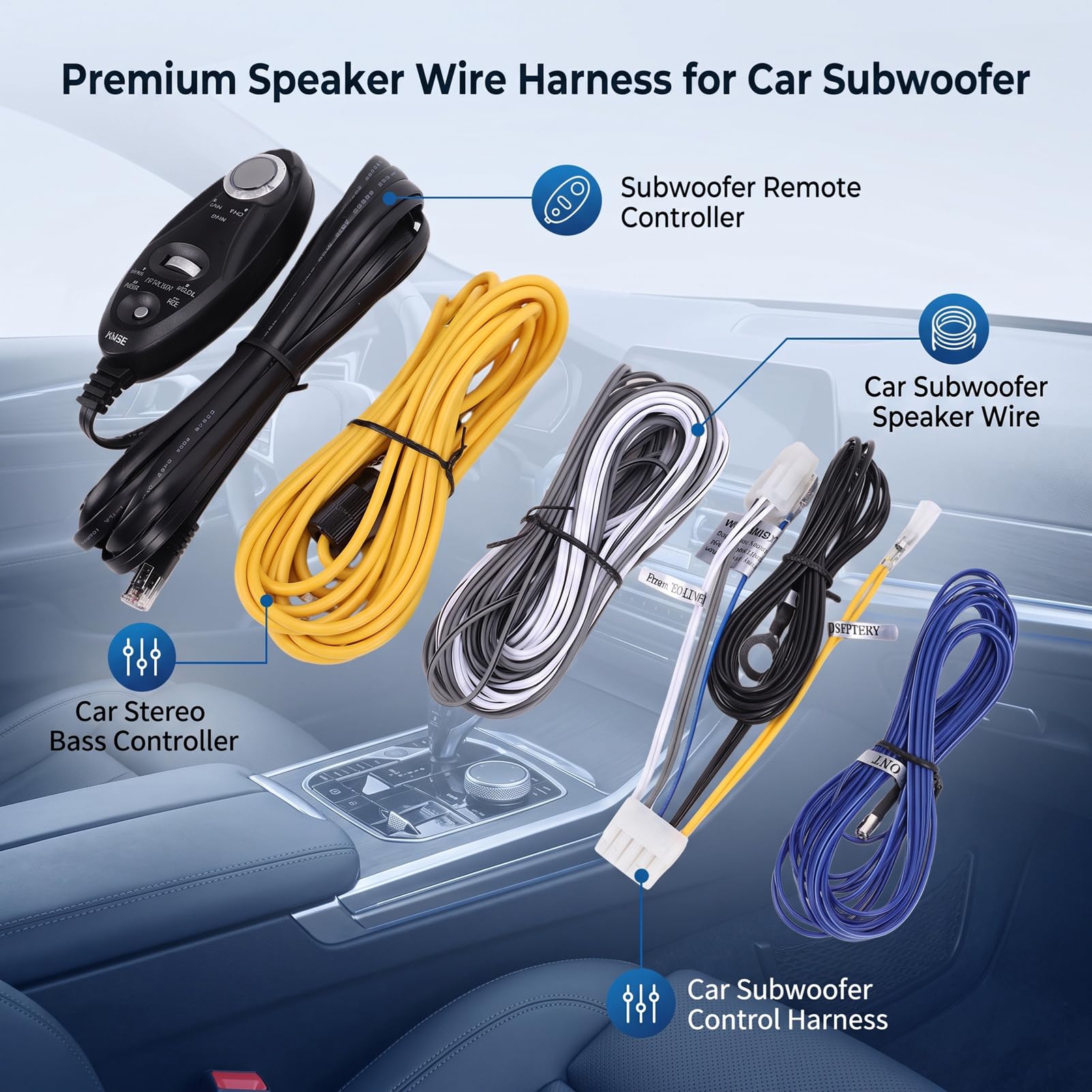 Kit di Cablaggio per Installazione Amplificatore Auto, per PWE