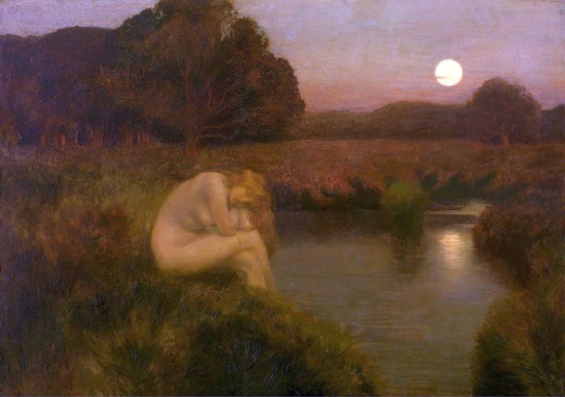 ARTXLXXBN Famous Art Print Poster Vintage Wall Art When the Night Falls Marie Auguste Emile Rene Menard Canvas Art Poster for Home Decor 60x90cm