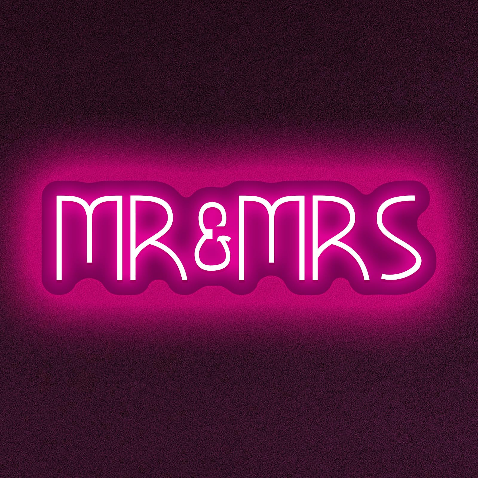 MR&MRs Neon Sign 1-10 Levels Dimmable USB Neon Lights for Wall Bedroom Dorm Wedding Party bar Decoration Bedroom Neon Signs for Wall Decoration Valentine's Day Gift 5V (Pink) — image 1