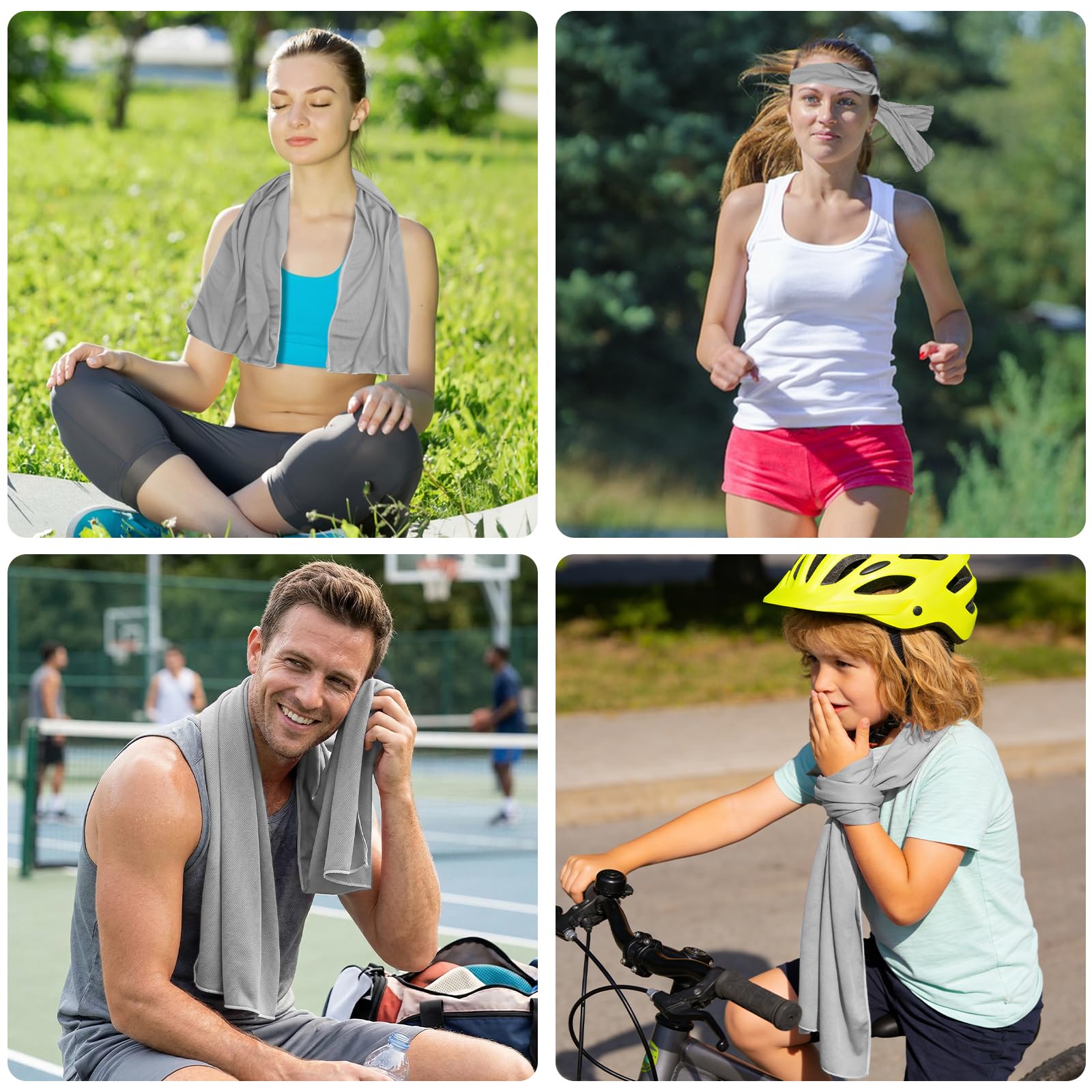 Serviette de Refroidissement, Serviettes Rafraîchissantes, Serviette Rafraîchissante, Serviettes de Sport, Serviette Rafraîchir Cou pour Fitness Randonnée Camping Course Tennis Voyages Yoga Golf (F)