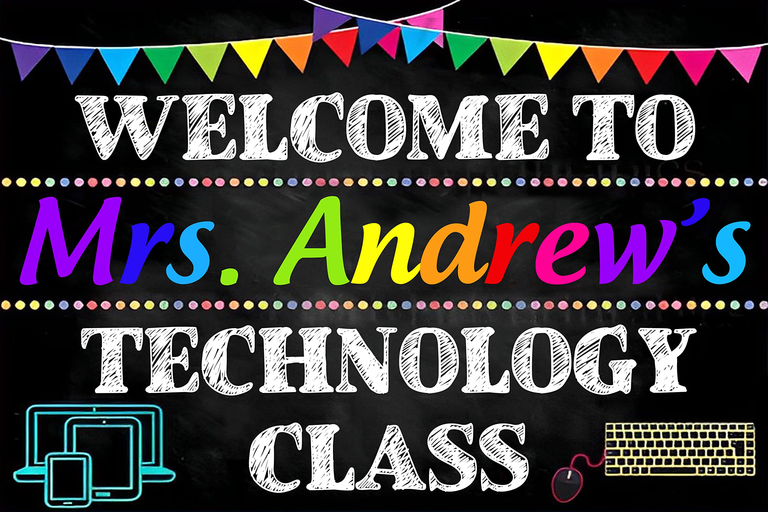 Computer Wall Art 11"x17" Unframed Art Print Poster Chalkboard Style for Office, Computer Lab, Dorm Room, School Decor., Fun Gift For ICT Teacher, Student, Coding Nerd, Computer Geek 5