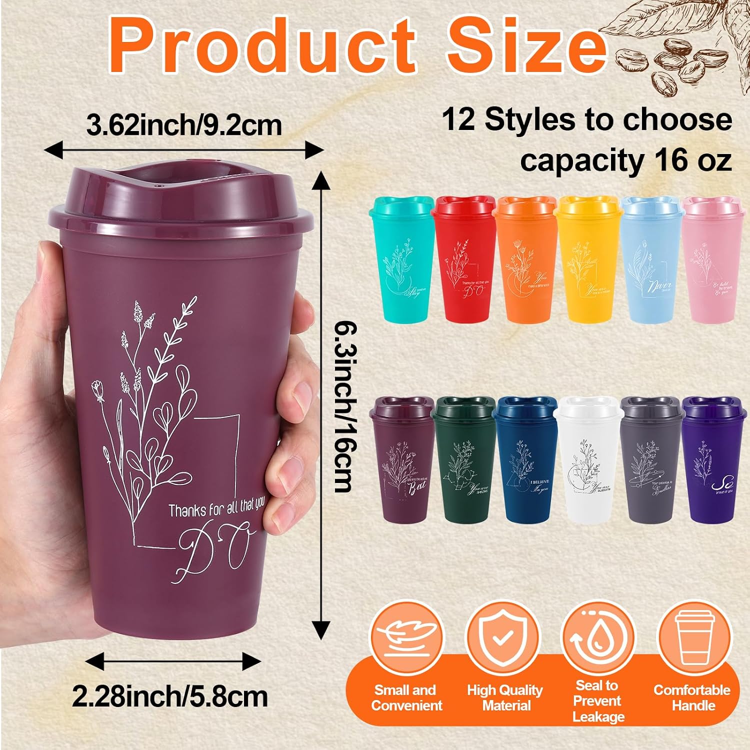 party greeting 24 Pcs Employee Appreciation Gifts 16oz Plastic Cups with Lids Thank You Gifts for Staff Coworker Reusable Tumblers Thank You Cups for Teacher Nurse(Inspiration)