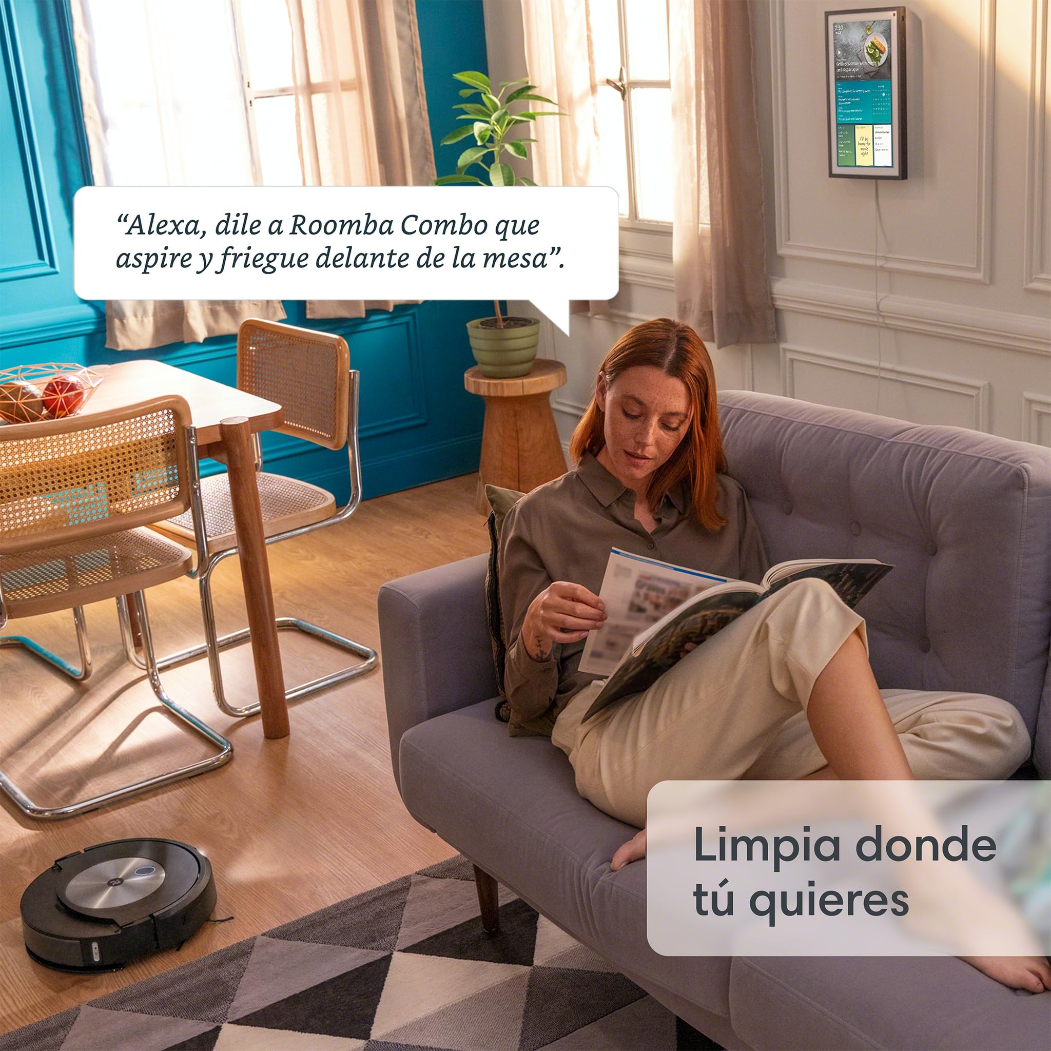 iRobot Robot aspirador y friegasuelos con Wi-Fi Roomba Combo j7+ autovaciado automático - Paño elevable retráctil - Navegación inteligente - Reconocimiento objetos - recarga y reanuda