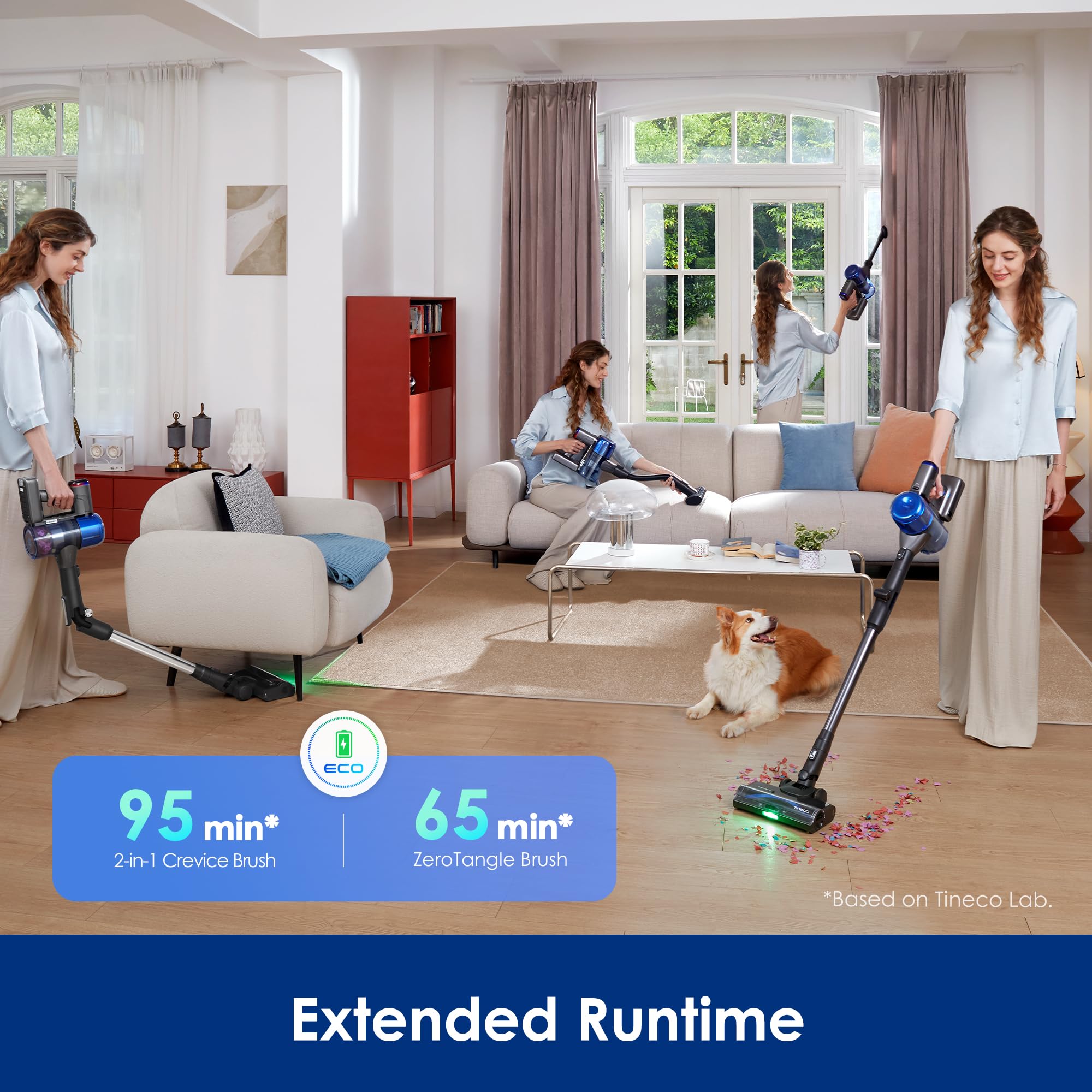 Tineco PURE ONE S70 Odkurzacz bezprzewodowy, mocne ssanie 200 AW, ulepszony system czyszczenia 3DSense Pro, inteligentny system czyszczenia, ulepszone komórki kieszonkowe