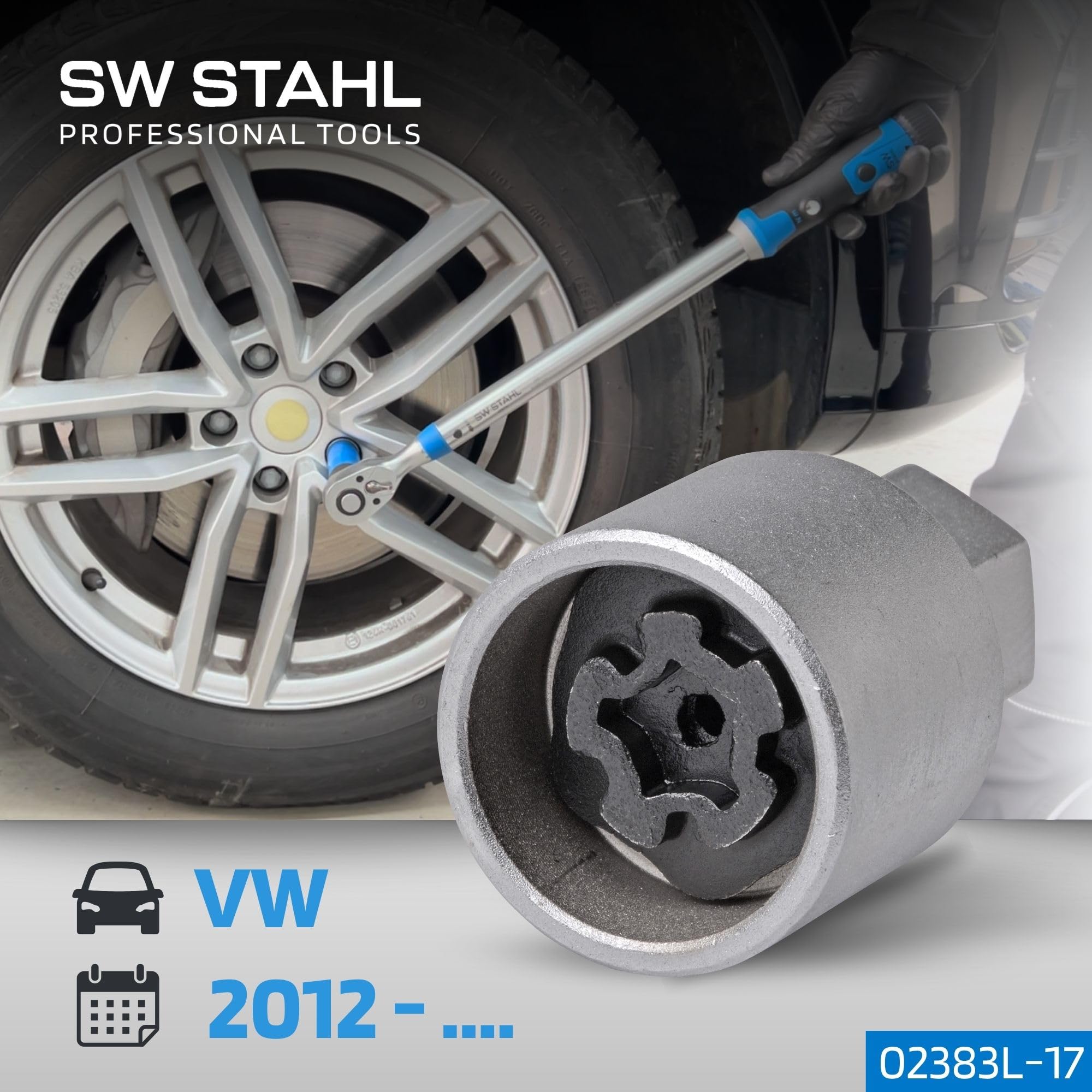 SW Stahl 02383L-17 Adaptateur de Clé de Vidange pour VW 537 | Outil de vidange d'huile premium, dimensions 43 x 29 x 29 mm, poids 0.127 kg, pour entretien de véhicule VW