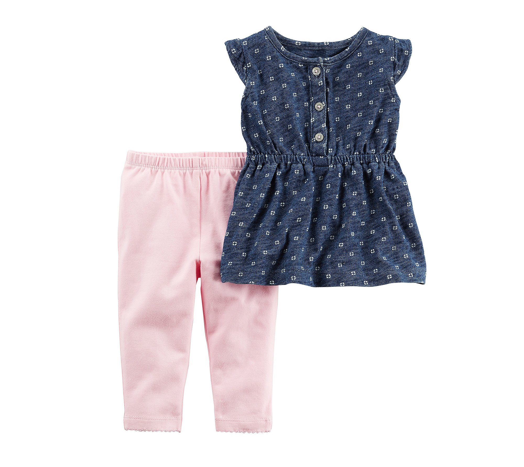 Ensemble bébé fille 9 mois Carter's avec pantalon souple et haut imprimé - 2