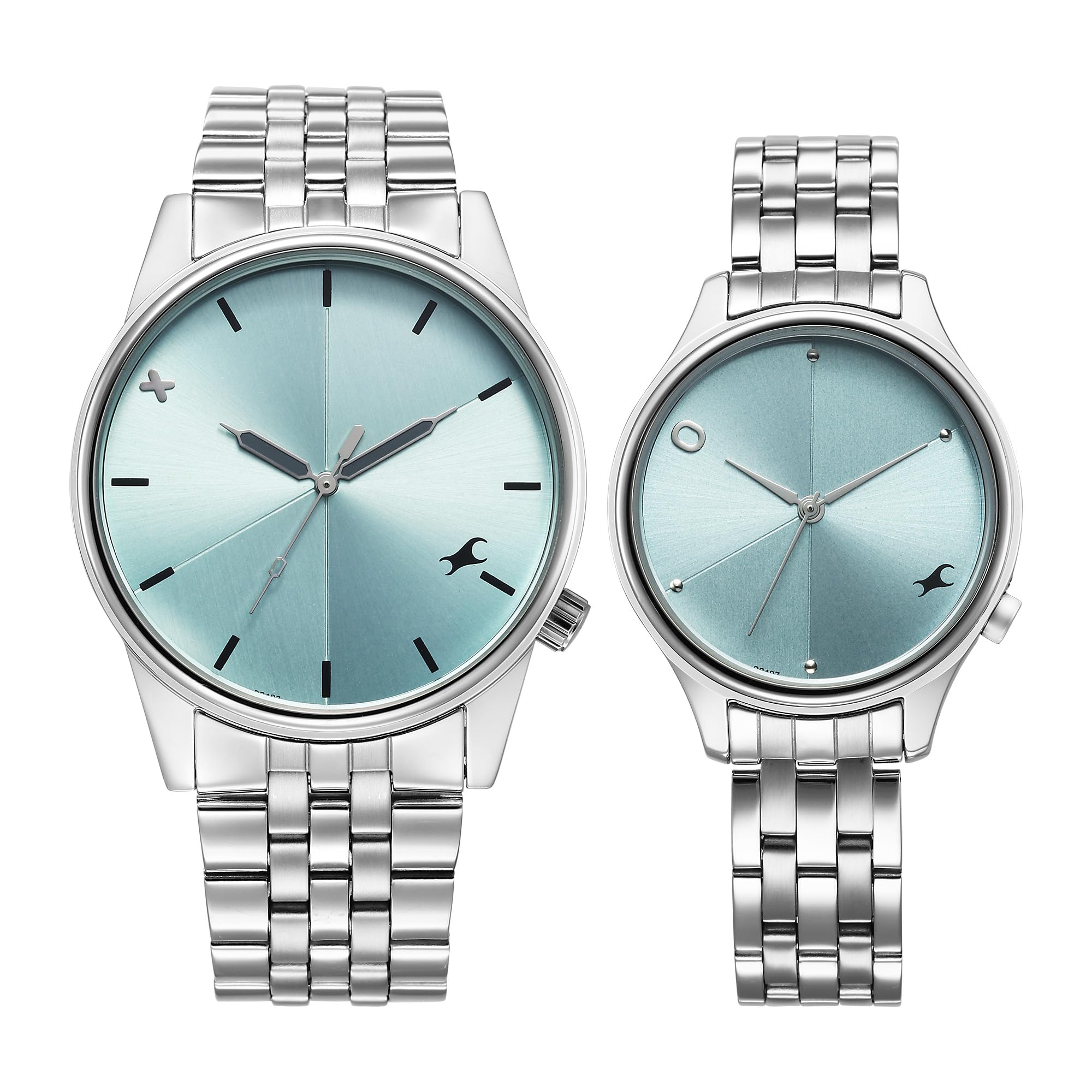 Fastrack Mixmatched Quartz Analog Blue Dial with Silver Metal Strap Watch for Couple (B0D8W6YNLW) Amazon Price History, Amazon Price Tracker