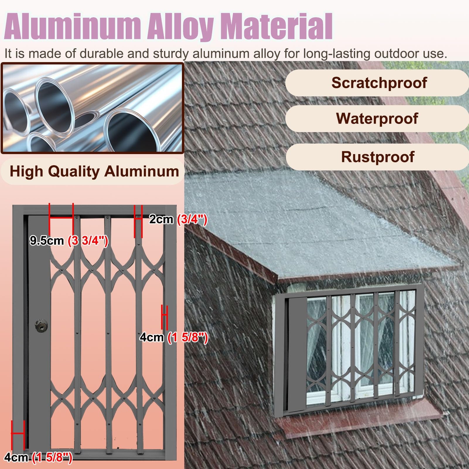 Rejilla plegable de seguridad para exteriores, protector de seguridad de metal para protección del hogar, prevención de robos para puertas, ventanas, hoteles y zonas residenciales