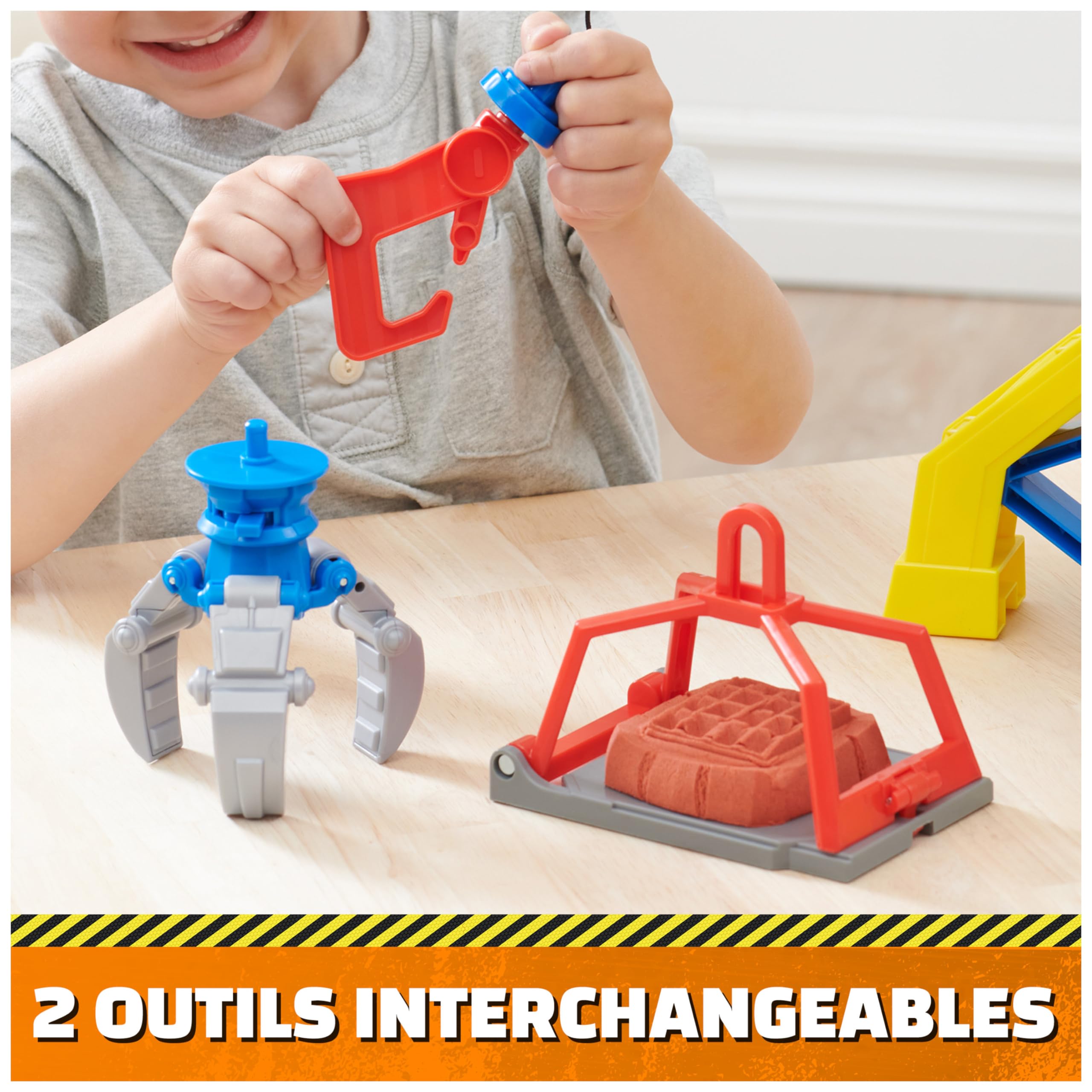 Ruben & Compagnie - Brico Park - Grue de Chantier Interactive - Véhicule Figurine Ruben Et Compagnie À Collectionner - Avec Sable Magique Kinetic Sand - Pat Patrouille Jouet - Jouet Enfant 3 Ans et +