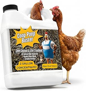 Coop Poop Buster - Chicken Coop Cleaner & Ammonia Odor Eliminator | Deodorizer Spray for Coops, Nesting Boxes, Chickens & Ducks | 16 oz Concentrate Makes 2 Gallons (2,000+ Sq Ft) | Natural & Safe