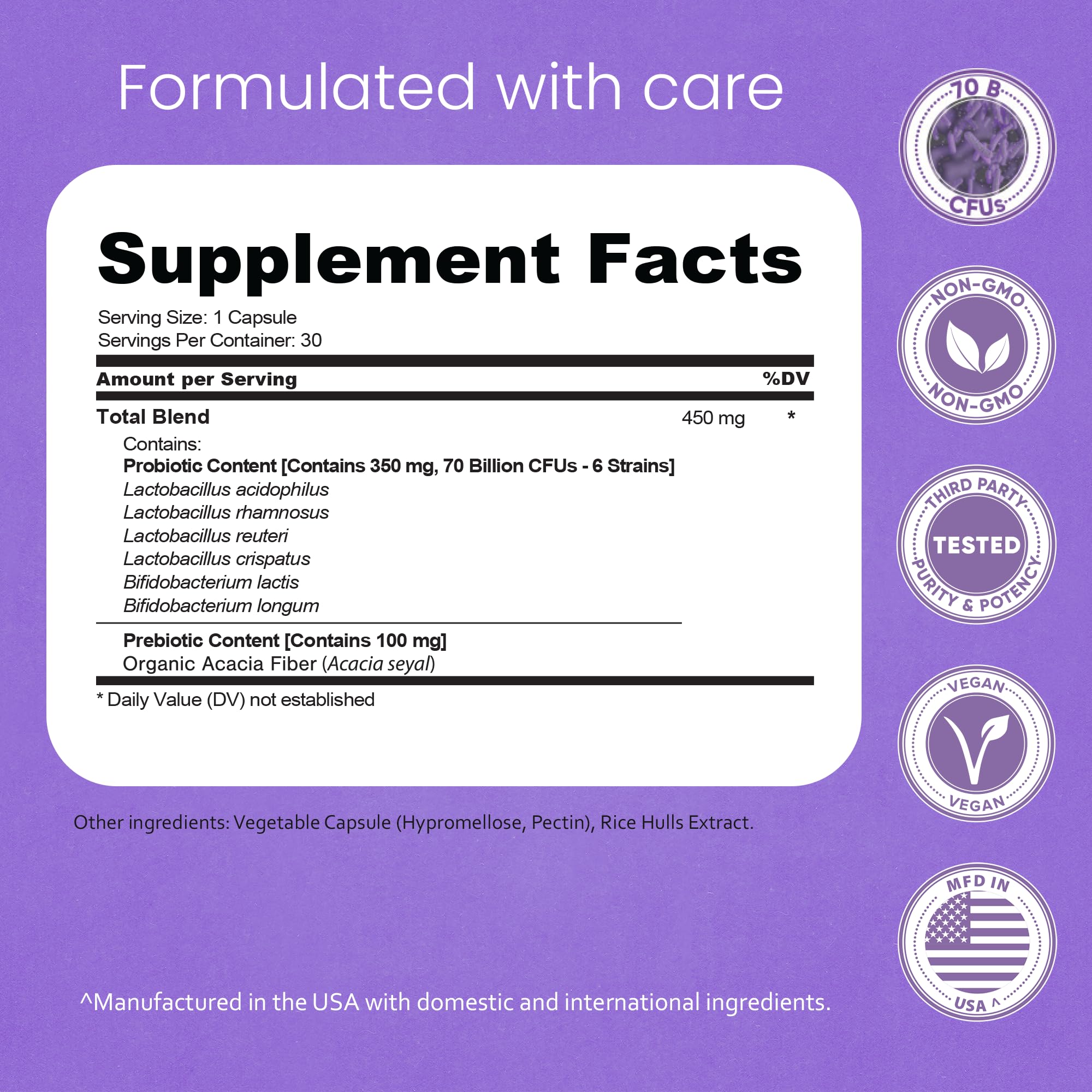 NaturaLife Labs Women's Probiotic 70 Billion CFU with Prebiotic Fiber - 3-in-1 - Supports PH Balance & Digestive Health - 6 Targeted Strains - Delayed Release - Shelf Stable - 30 Capsules — Amazon image 2