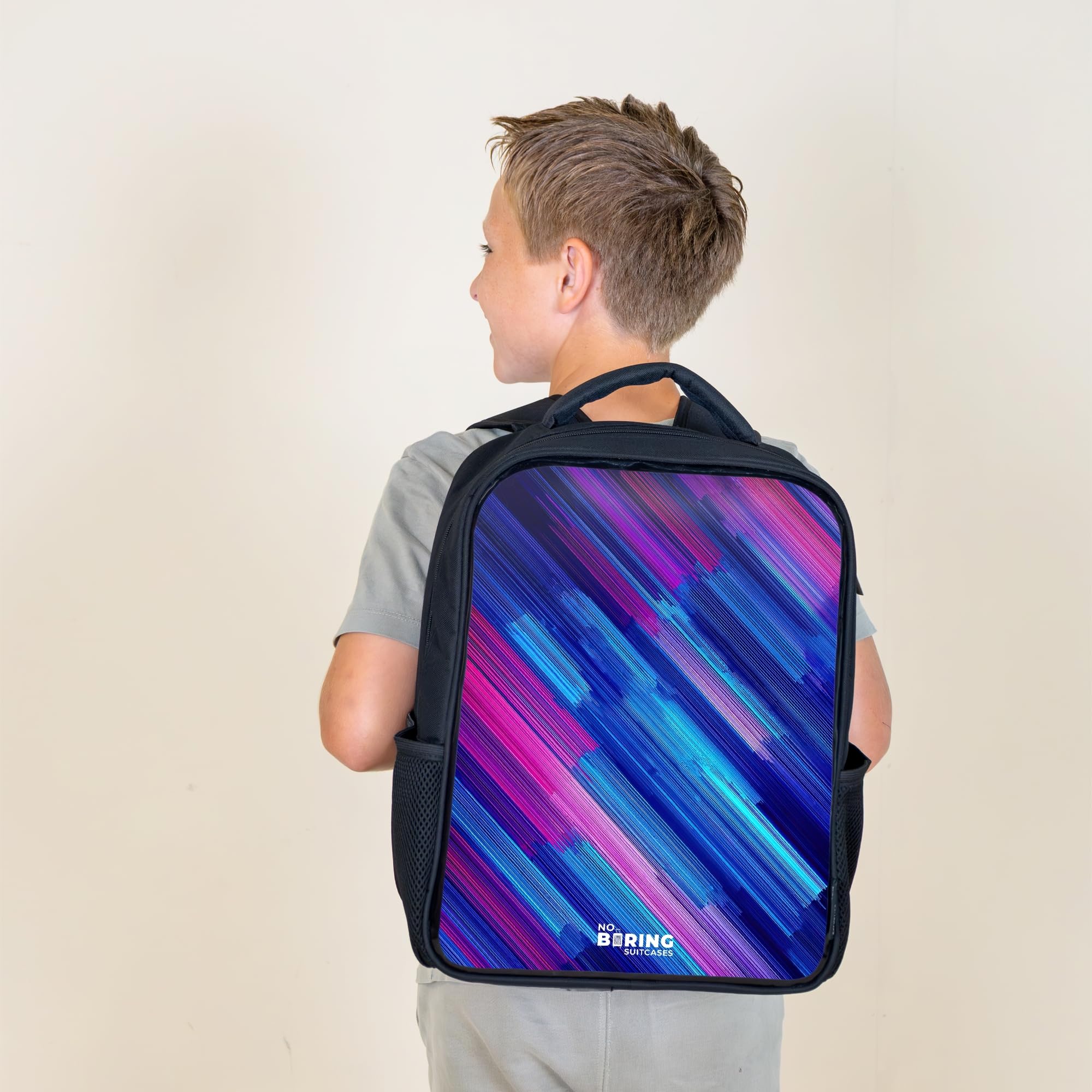 NoBoringSuitcases© Zaino Per Bambini Elementar Scuola Nero Zaini | 8L - Scolastici Backpack Da Viaggio Leggero Piccolo Zainetto School Bag Colorato Asilo Bimbo