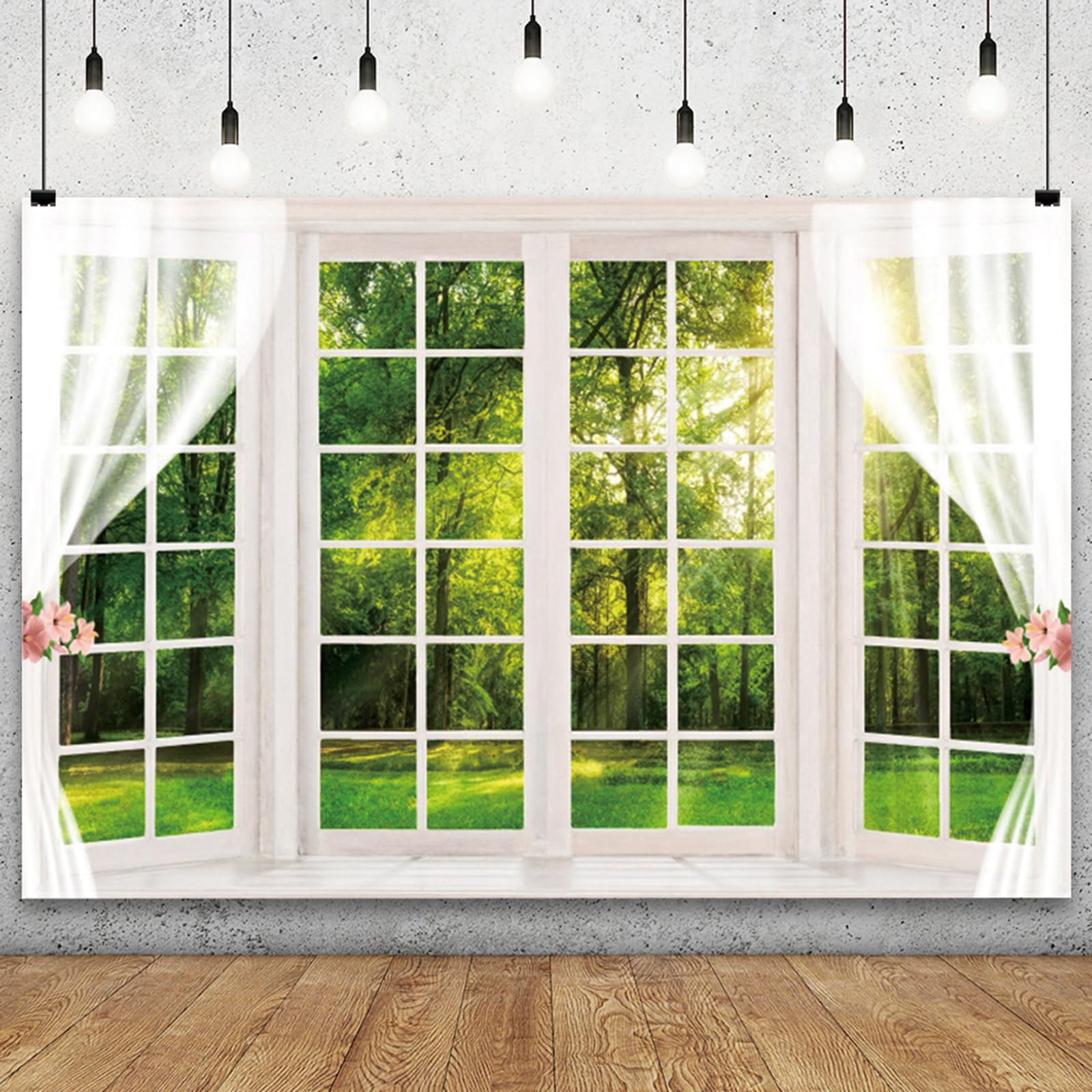 YongFoto 12x8ft Spring Floral Backdrop Pink Yellow Flowers