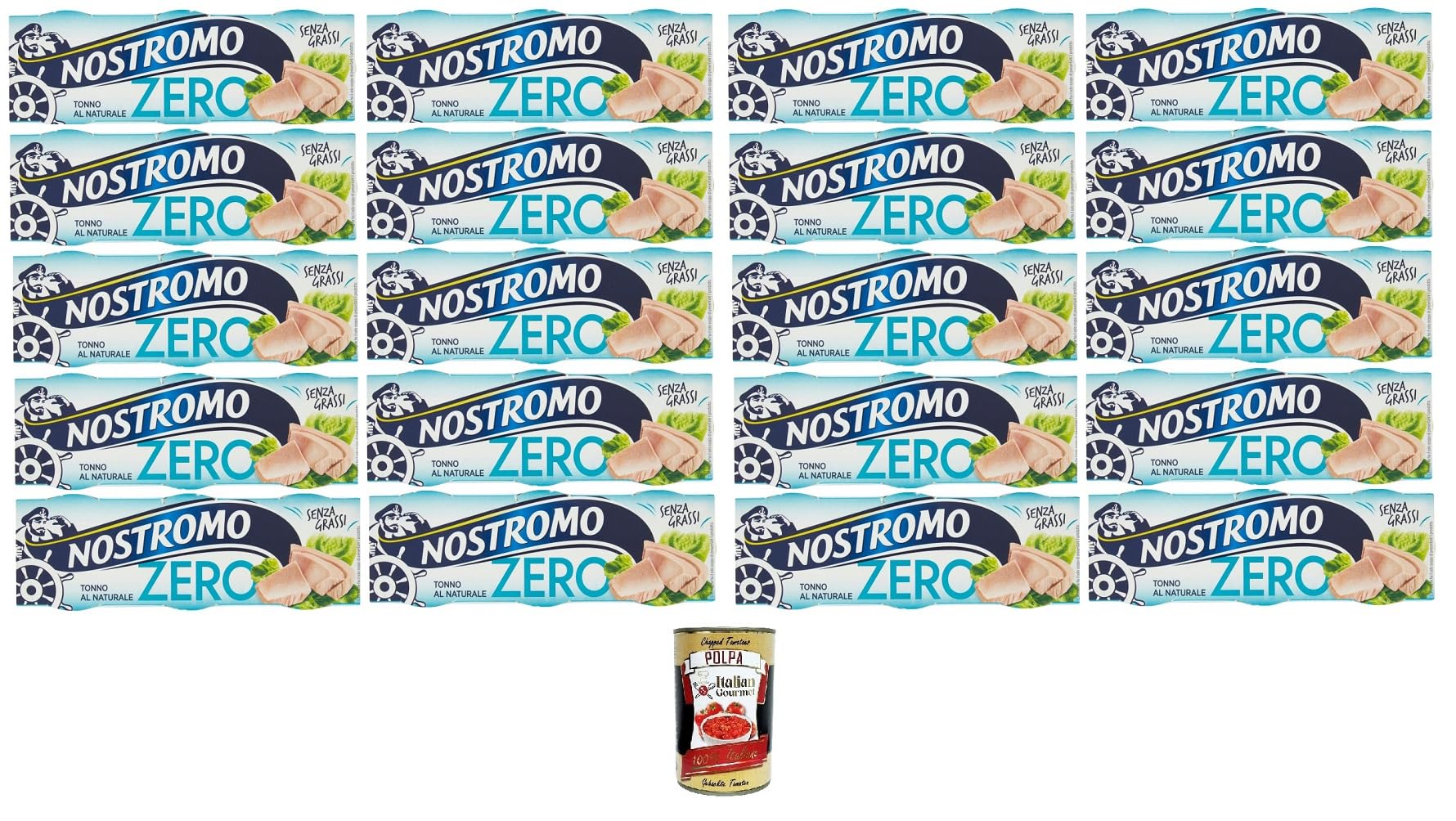 Nostromo Tonno Zero al Naturale Natürlicher Null-Thunfisch 20x 3x65gr + Italian Gourmet polpa 400g