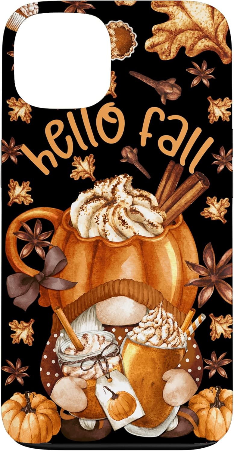 iPhone 13 Hello Fall Grandma Gnome For Women Pumpkin Spice Coffee Case