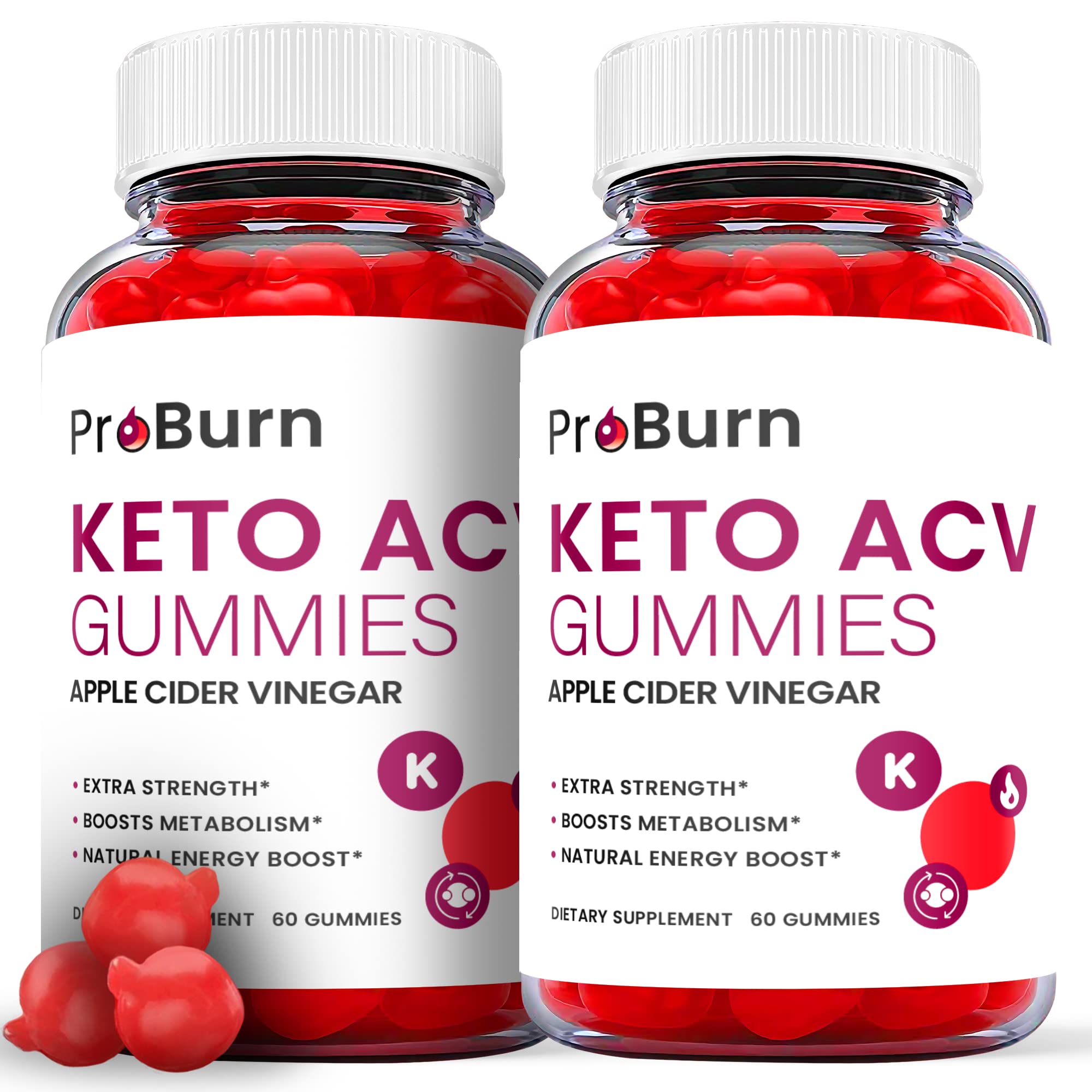 (2 Pack) Pro Burn Keto Gummies - Pro Burn Keto ACV Keto Gummies, Pro Burn Keto Gummies with Apple Cider Vinegar - Vegan, Non GMO - Advanced Formula Keto Supplement (120 Gummies)