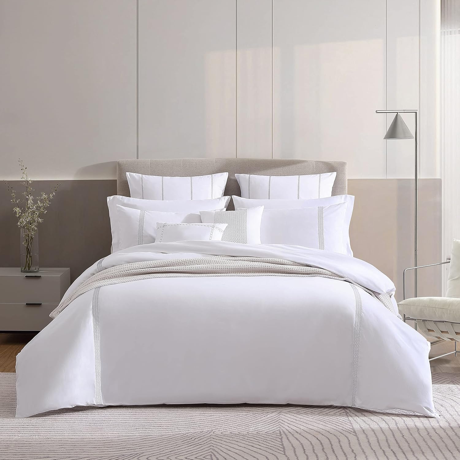 Vera Wang King Duvet Cover Set, Designer Cotton Bedding