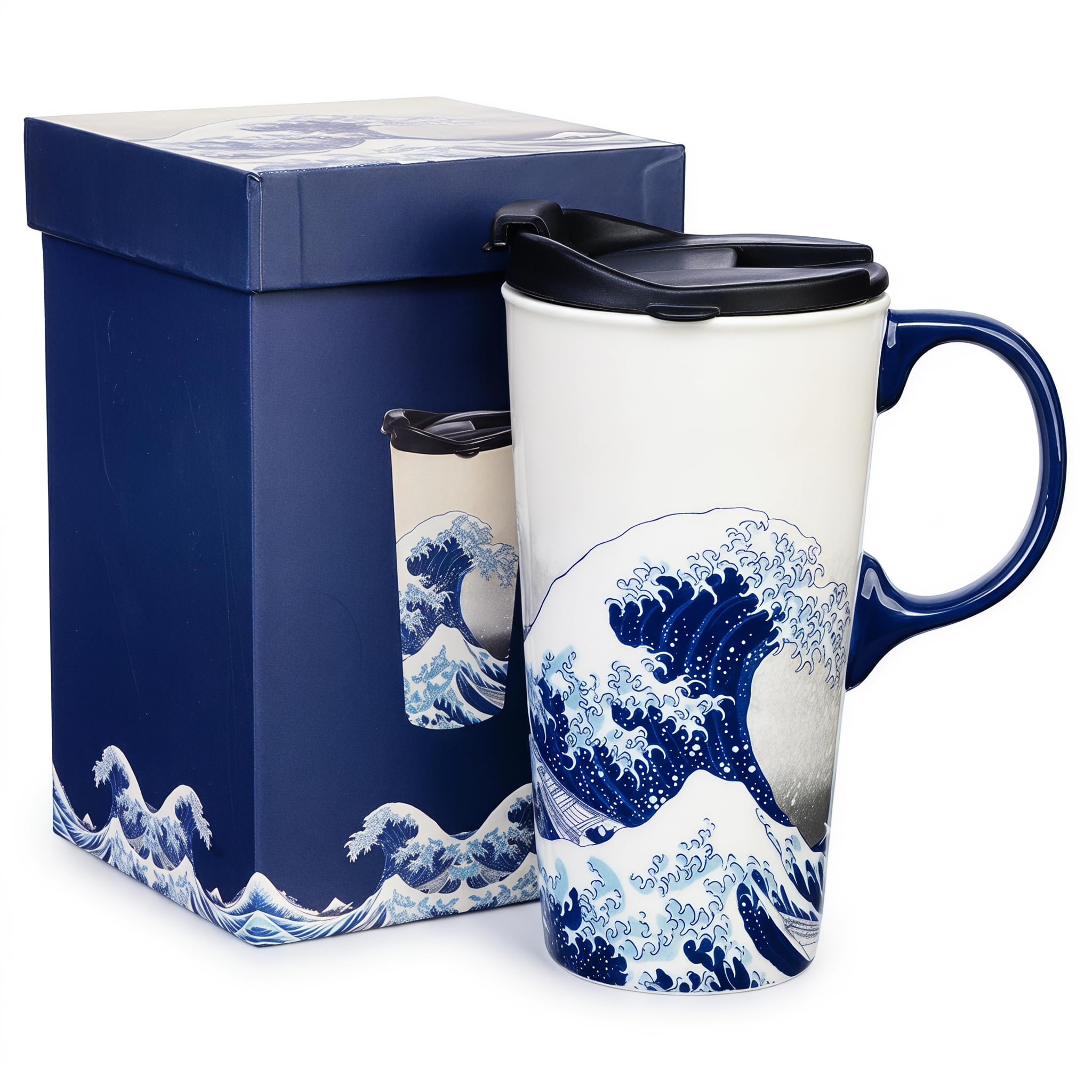 Topadorn 17oz Ceramic Travel Mug with Lid
