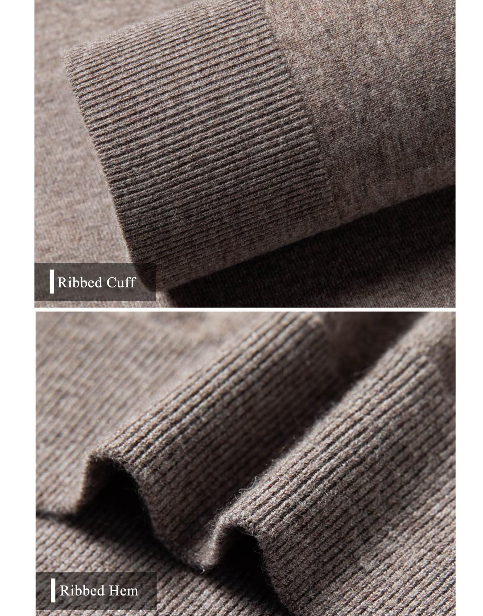HNVAVQ 100% Kaschmir Polo-Pullover Herren Langarm Strickpullover Leicht