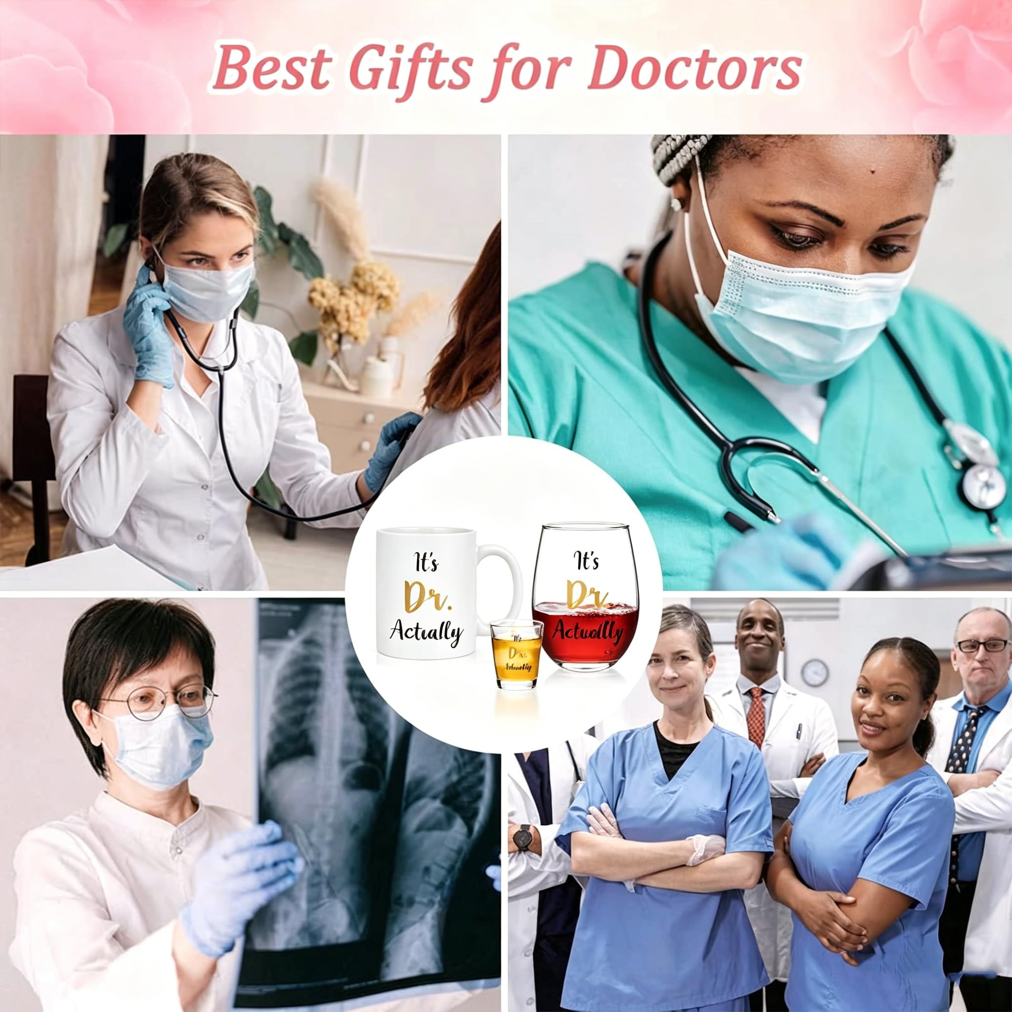 Futtumy It's Dr. Actually Set of 3, Funny PhD Graduation Gifts Her, Doctorate Graduation Gifts for Women Men, Medical School Doctor Phd Gift Ideas for Doctors Day Christmas Birthday