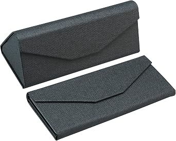 VisionGlobal 2 Pack Eyeglass Case Hard Shell with Foldable Design, Portable Sunglass Case for Glasses Protection, Lightweight