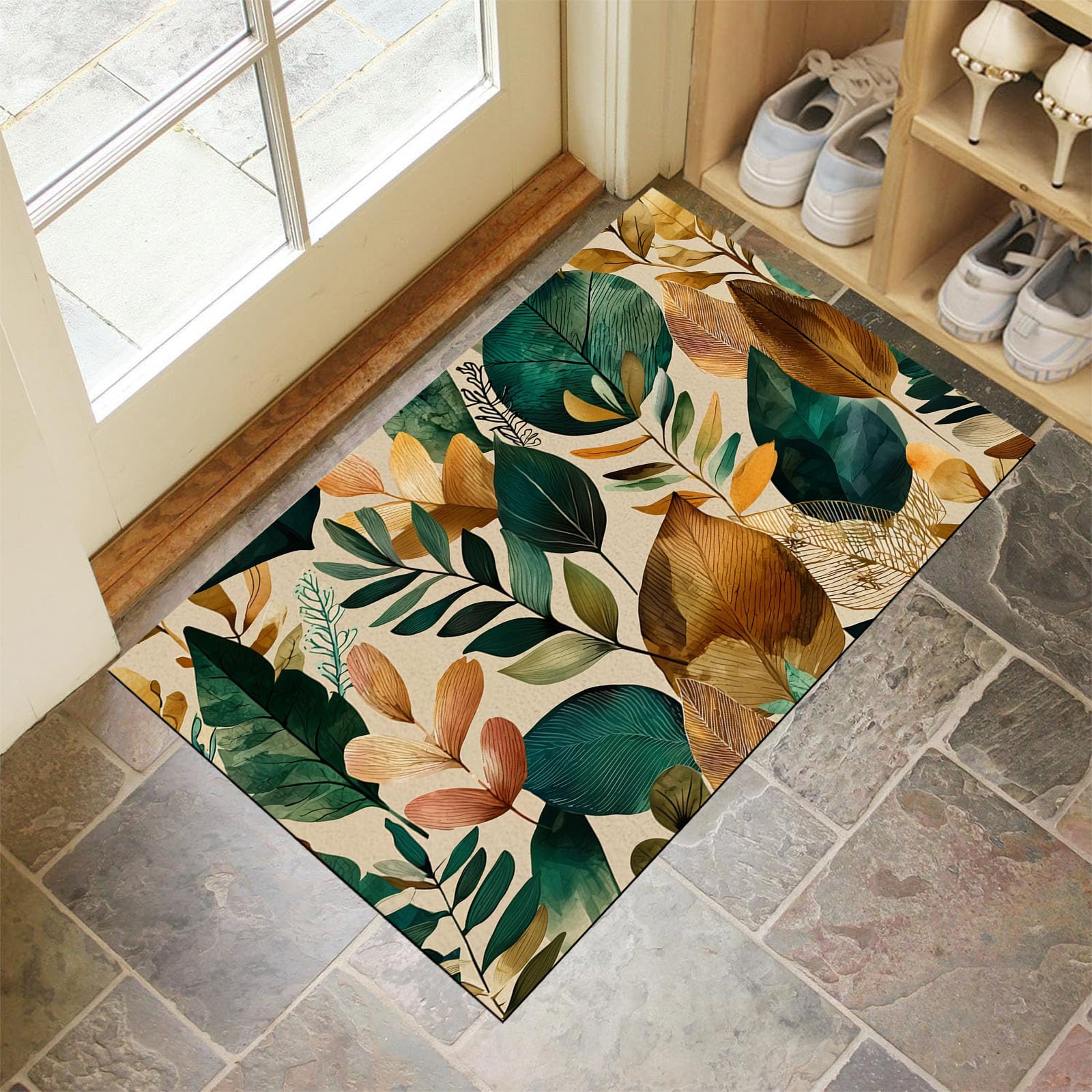 Paillasson d'intérieur 60x90cm antidérapant marron, idéal tapis d'entrée intérieur