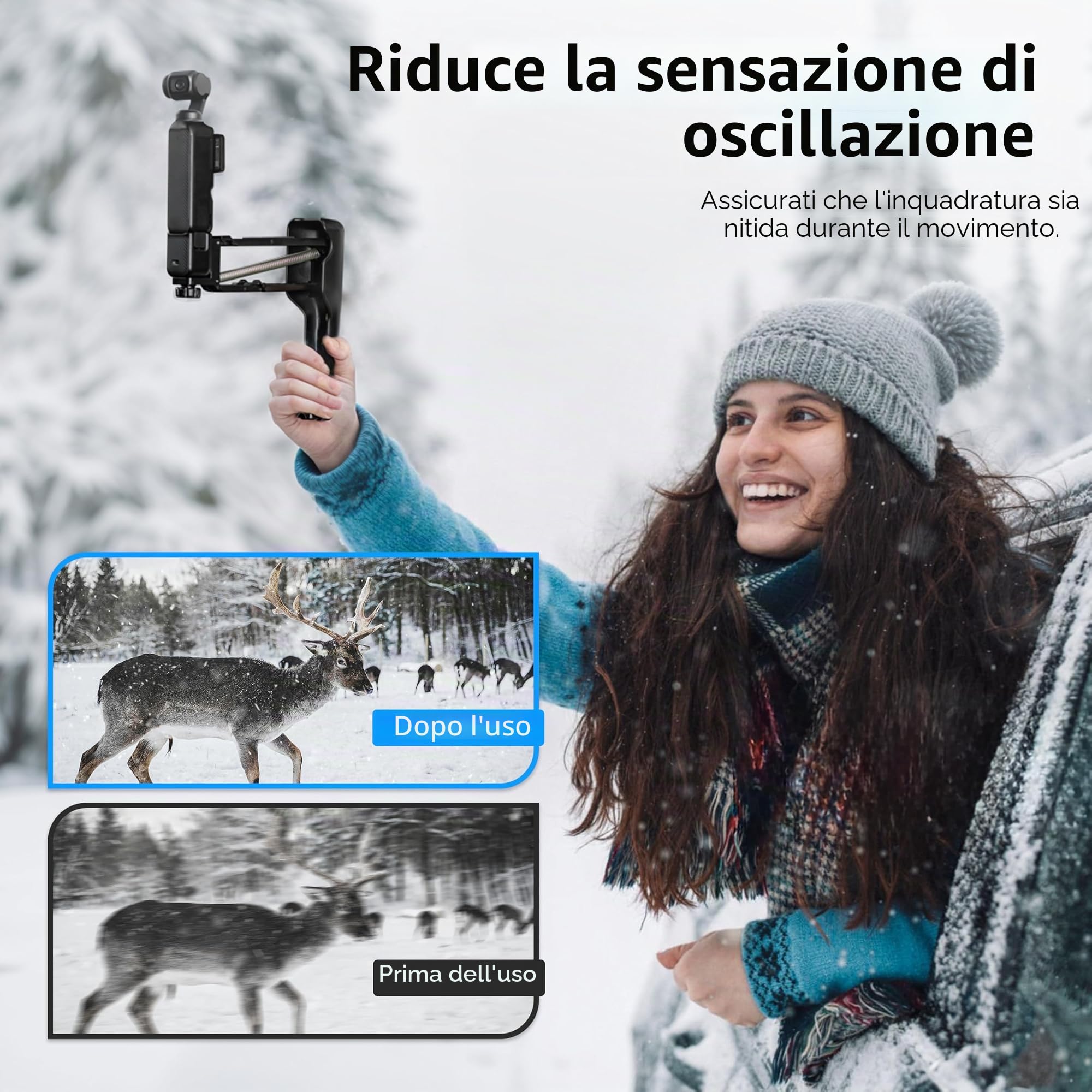 Tomat Osmo Pocket 3 - Custodia protettiva per stabilizzatore portatile, mini asse Z, anti-vibrazione, per DJI Pocket 3, adattatore pieghevole con foro filettato da 1/4"【Not for POKECT4】