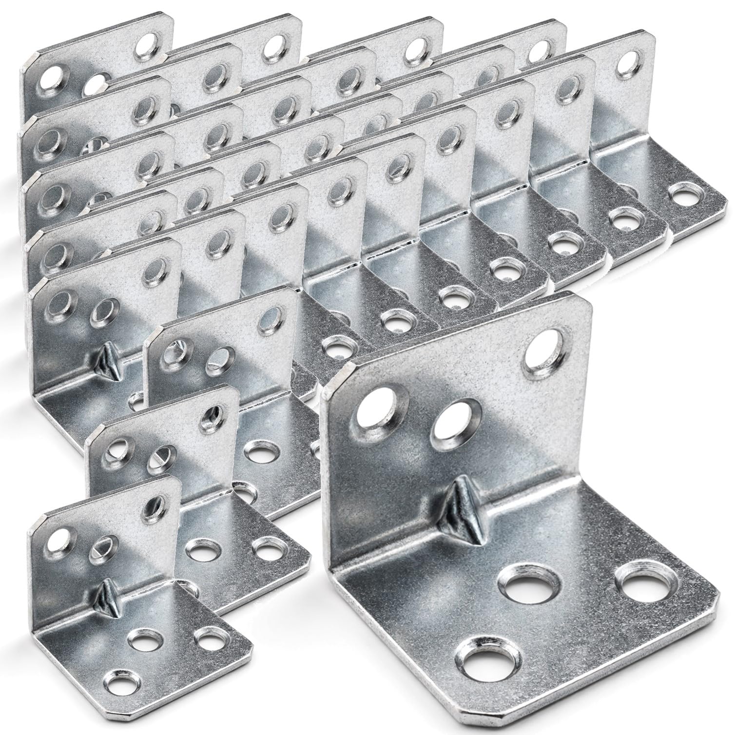 Euro Tishce Squadrette Angolari Metallo 90 Gradi 30x30x36 mm 30 Pezzi