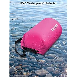 HEETA Waterproof Dry Bag for Women Men (Upgraded Version), Roll Top Lightweight Dry Storage Bag Backpack with Emergency Whistle for Travel, Swimming, Boating, Kayaking, Camping, Beach (Rose Red, 5L)