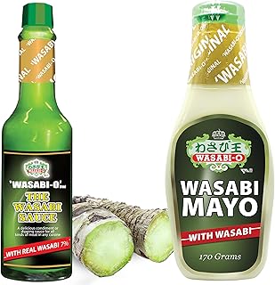 Wasabi O - Real Wasabi Sauce 62g & Wasabi Mayonnaise 170g Made with Fresh Real Wasabi - Japanese Organic Real & Fresh Hot Sauce Made with Premium Wasabi Root, Wasabi Sauce for Sushi & Salad