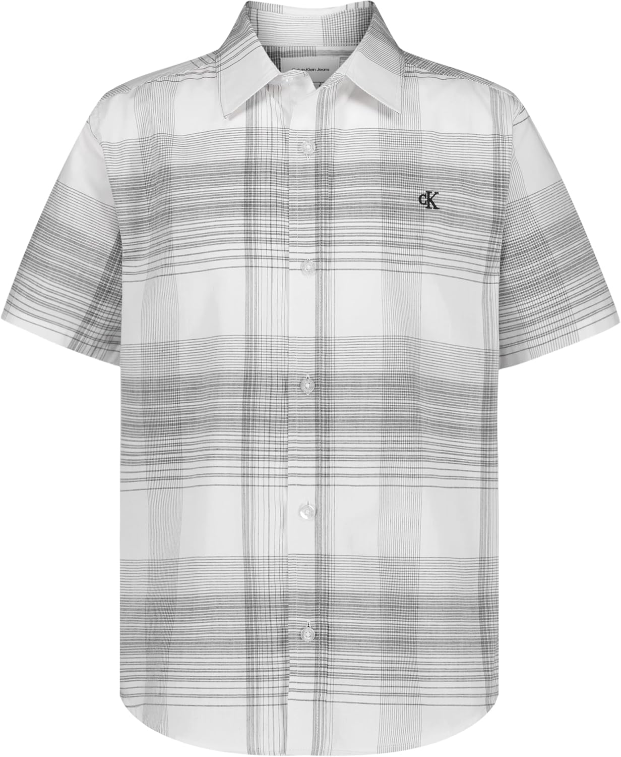 Calvin Klein Boys Short Sleeve Woven Button-Down Shirt