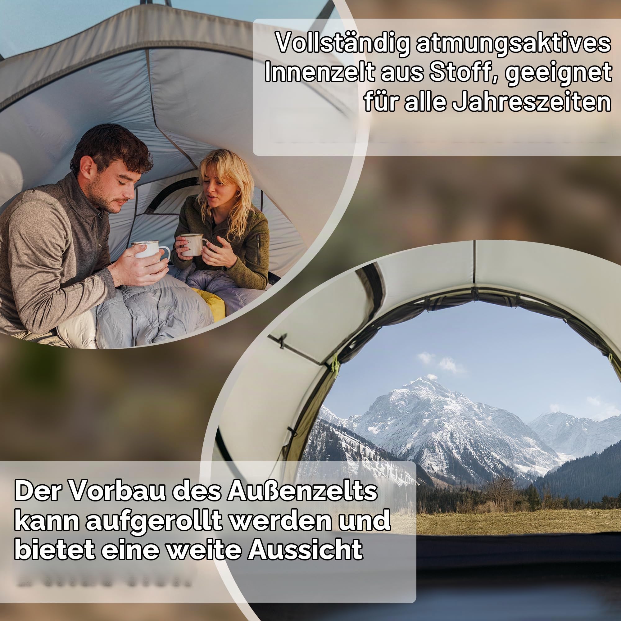 Naturehike Opalus UL Tunnelzelt 2/3 Personen Familienzelt Geräumiges Leichtes mit Markise Zelt 4 Saison Rucksackzelt für Camping Backpacking Outdoor