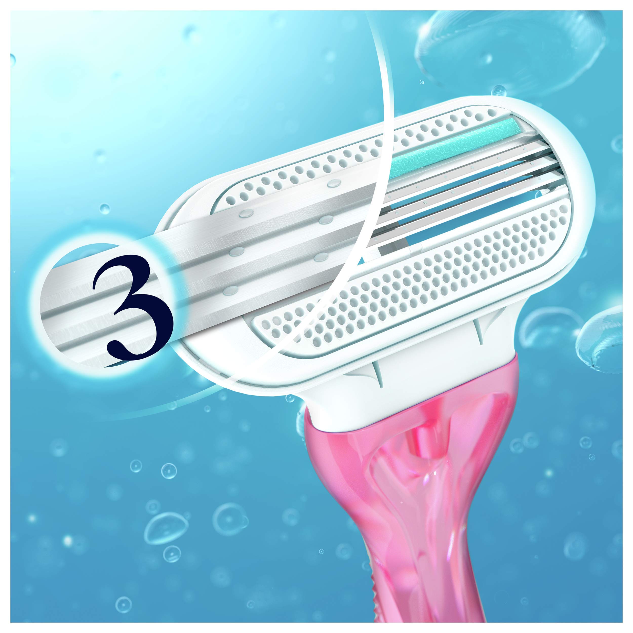 Gillette Venus Sensitive golarka damska, 3 + 1 golarka, opakowanie z 20 ostrzami (3 ostrza), gładkie golenie z nawilżającymi jednorazowymi paskami, pomysł na prezent