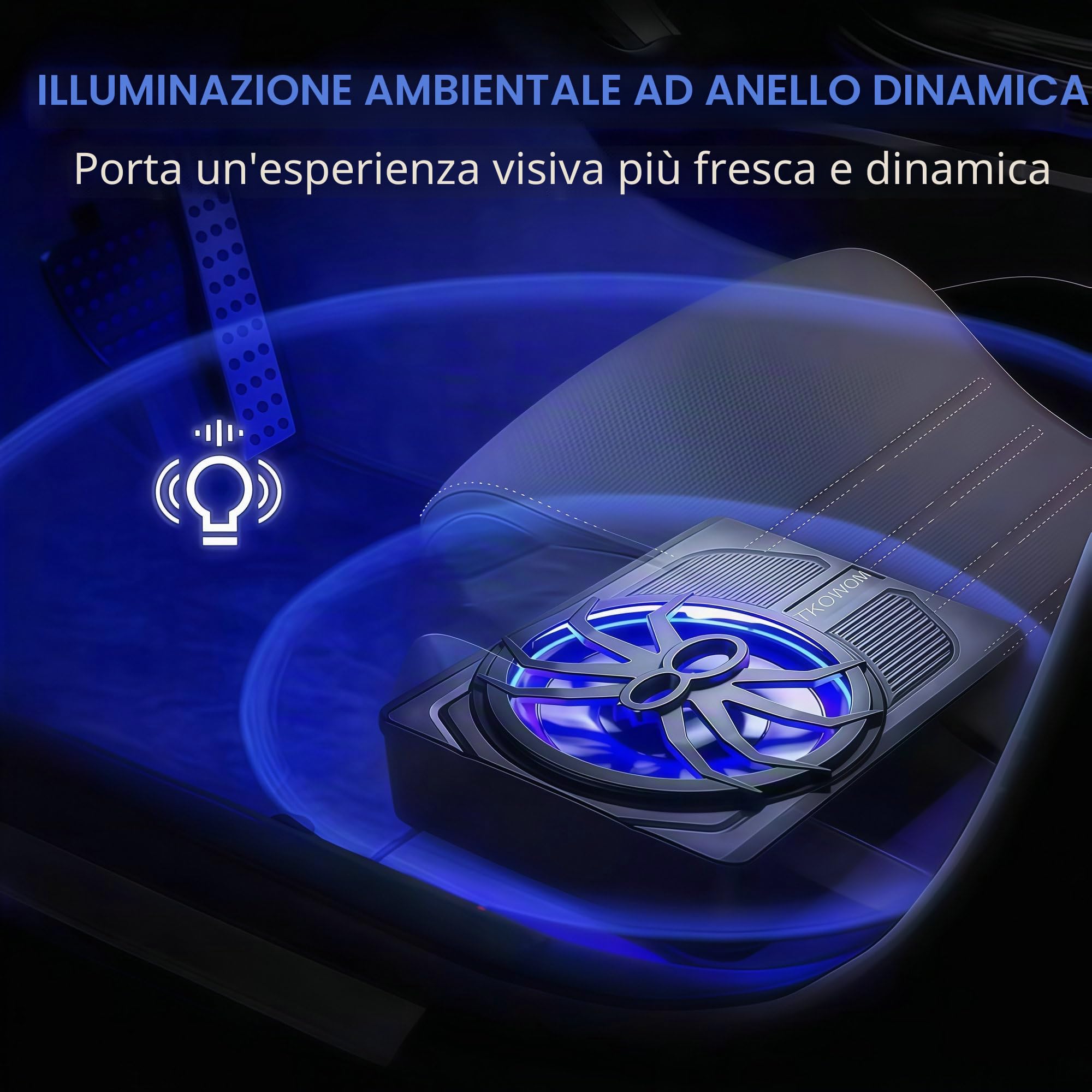 Subwoofer per Auto, 10" 800W Sottile Sotto il Sedile Powered Subwoofer, Built-in Car/pista Amplificatore Audio con luce Ambientale a LED blu