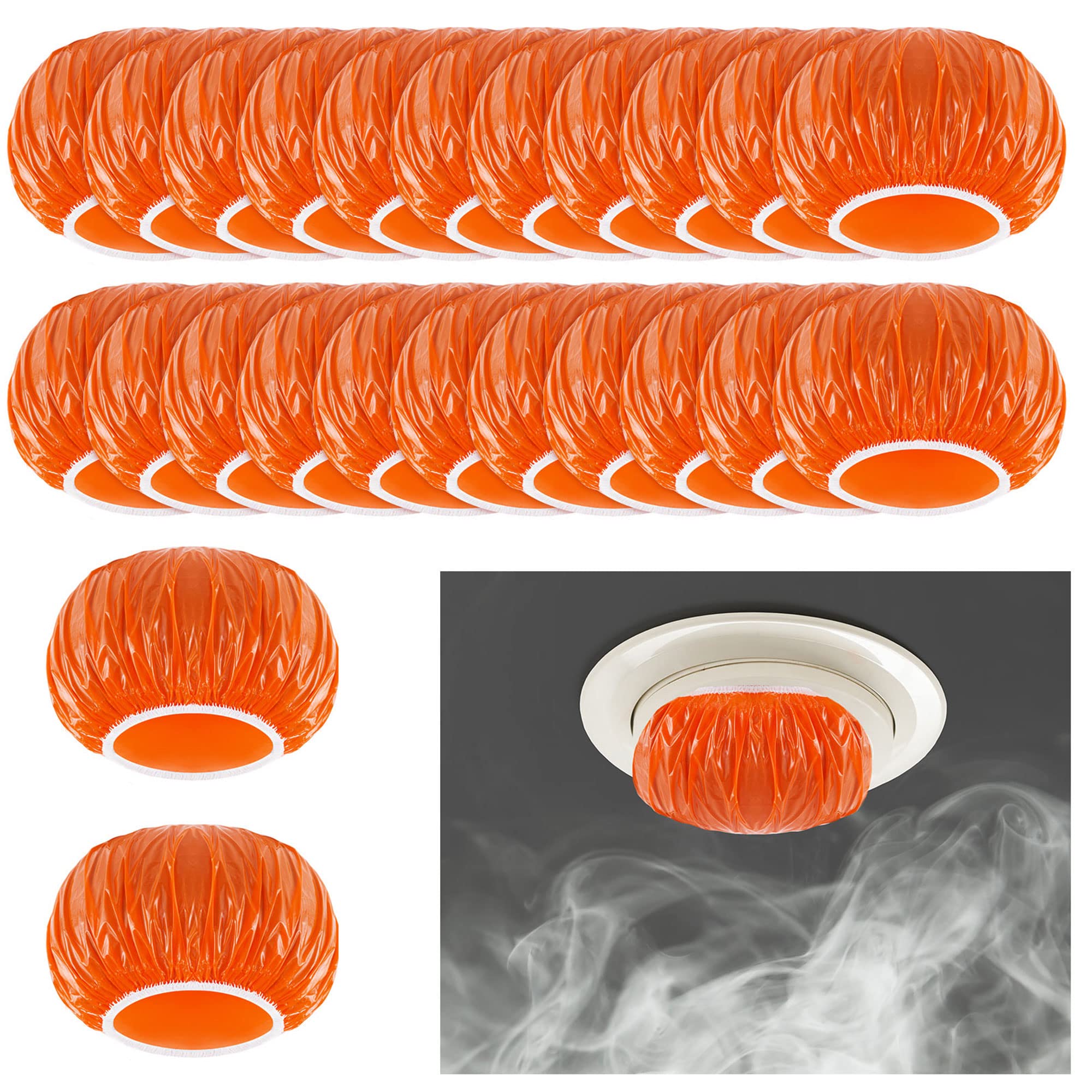 Tessco 48 Pieces Smoke Detector Fire Alarm Dust Paint Cover Thicken Elastic Stretch Plastic Smoke Detector Fire Alarm Cover During Cooking or Baking,