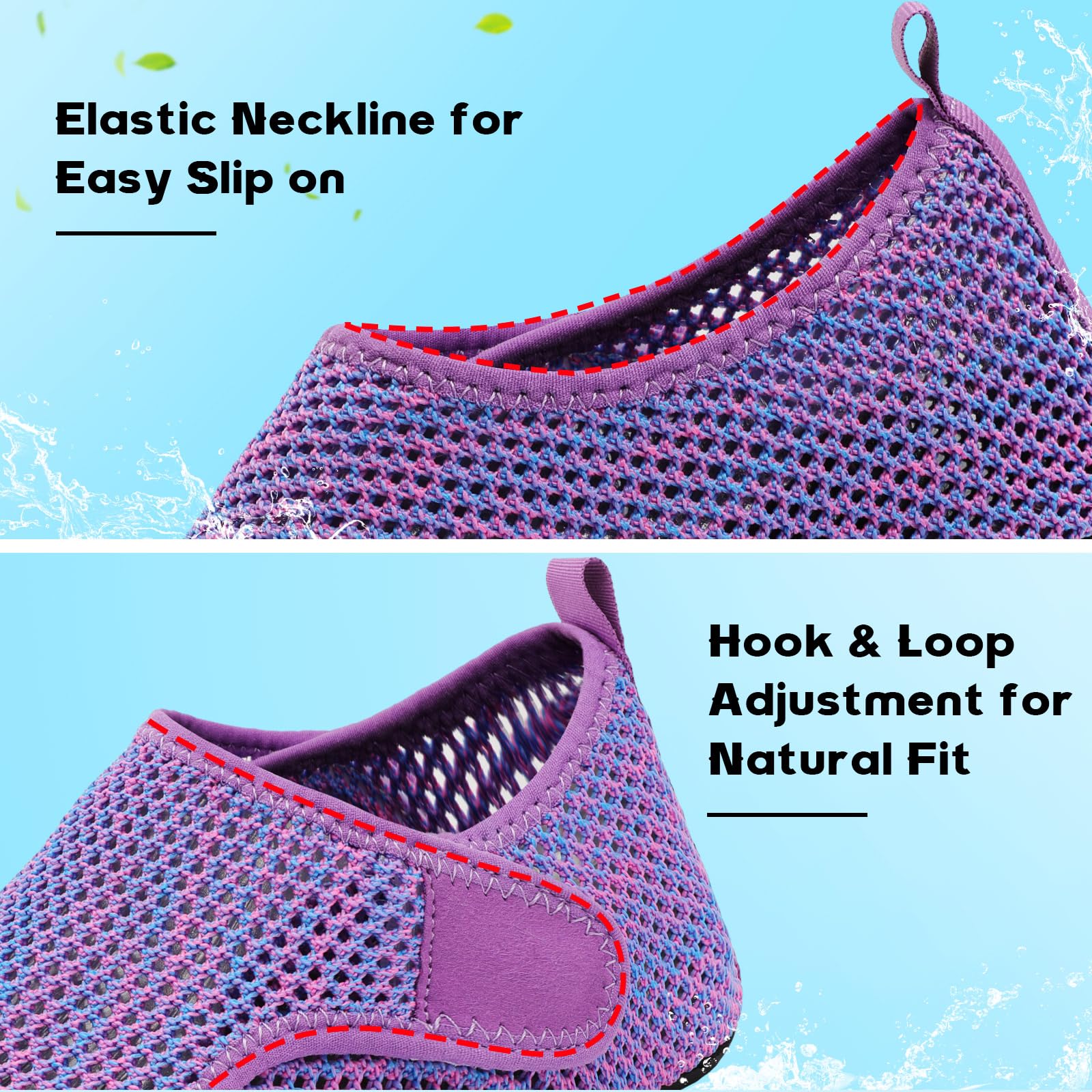 Scurtain Zapatos de agua descalzos para mujeres y hombres, calcetines acuáticos de verano de secado rápido