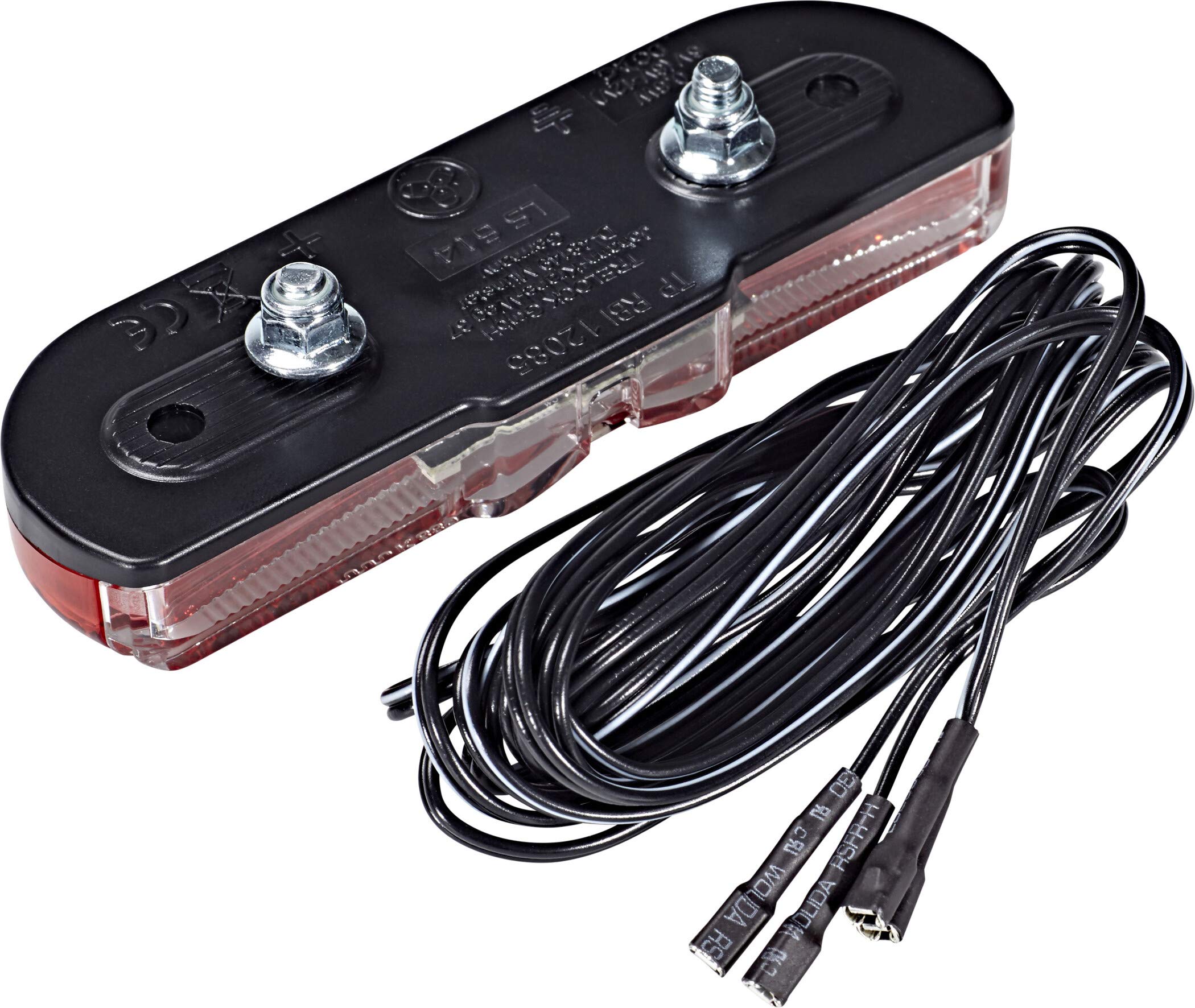 TRELOCK LS 614 Duo Flat Signal – E-Bike Rücklicht 6-12V mit Bremslicht – 50 mm Montageweite – Mit Reflektor – StVZO zugelassen