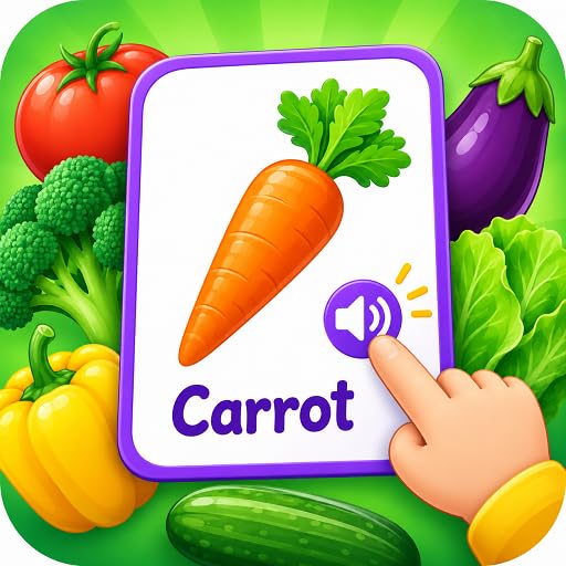 Vegetable Flash Cards for Kids ( Pronounciation, Offline, No-Ads)