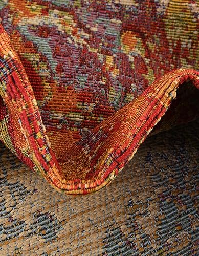 Miniatura 6 de Unique Loom Outdoor Modern Collection - Alfombra de área arrugada (2 pies x 3 pies 11 pulgadas, multicolor, dorado)