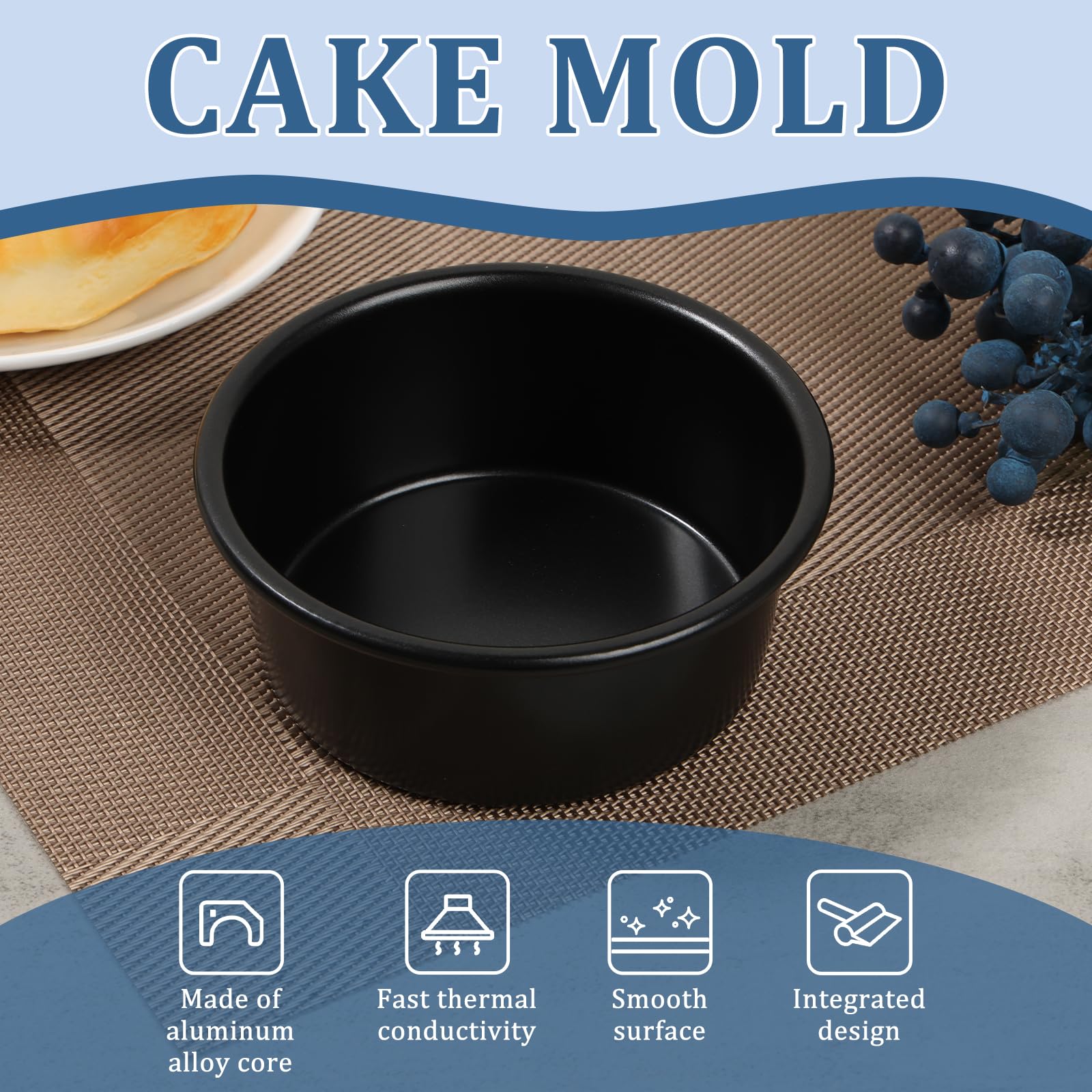 Utensilios Repostería Acero Al Carbono Dulamet 4 Moldes De 11 X 5 Cm Para Tartas, Redondos, Antiadherentes, Juego De Estaño Para Tartas, Utensilios Para Hornear, Base Extraíble, Para Tartas Moldes Desmontables Para Hornear