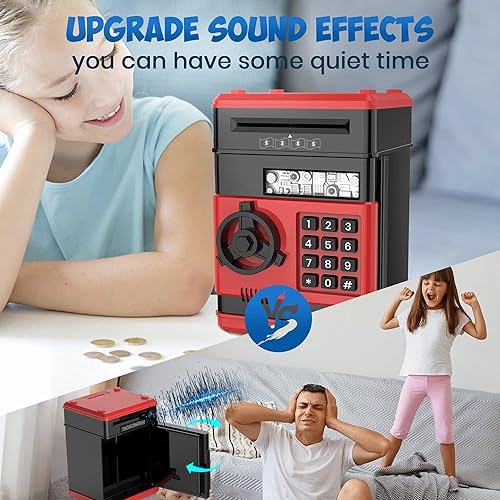 Miniatura 6 de alcancía Electrónica, Banco de Monedas tipo cajero automático, papel de dibujos animados auto deslizante, caja de seguridad con contraseña personal,