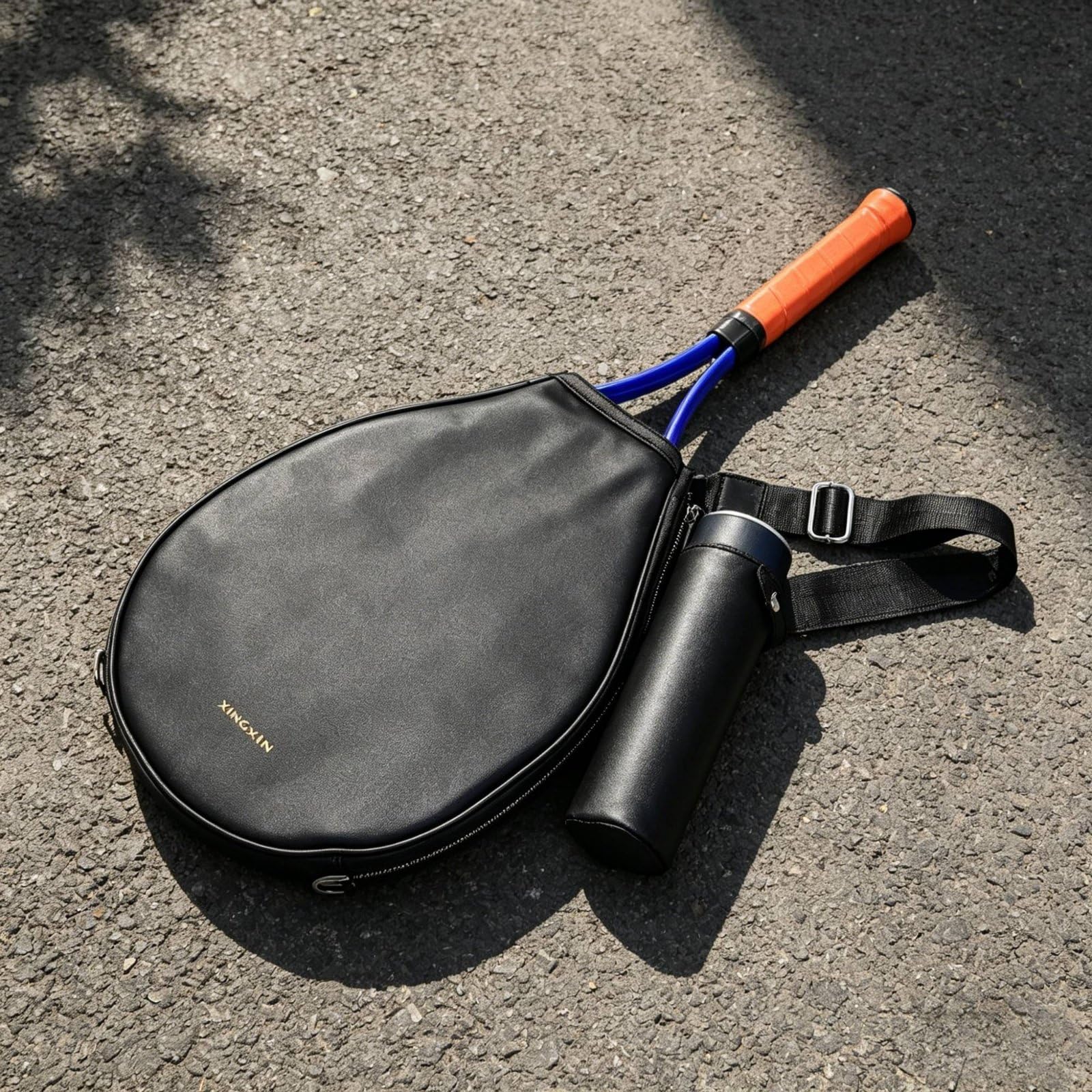 Perfeclan Funda para Raquetas Deportivas Bolsa Raqueta Estuche Protector Mochila Ajustable con Espacio Acogedor y Portabotellas en Piel PU Impermeable Adecuada