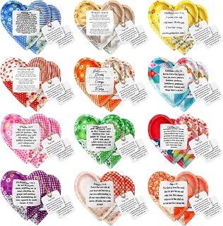24 Pcs Mini Prayer Quilts with Cross Christmas Christian Gift Pocket Prayer Quilt for Women Mom Religious Church Faith Sympathy Scripture Cloth Panel Holiday Stocking Stuffers Gifts (Vibrant)
